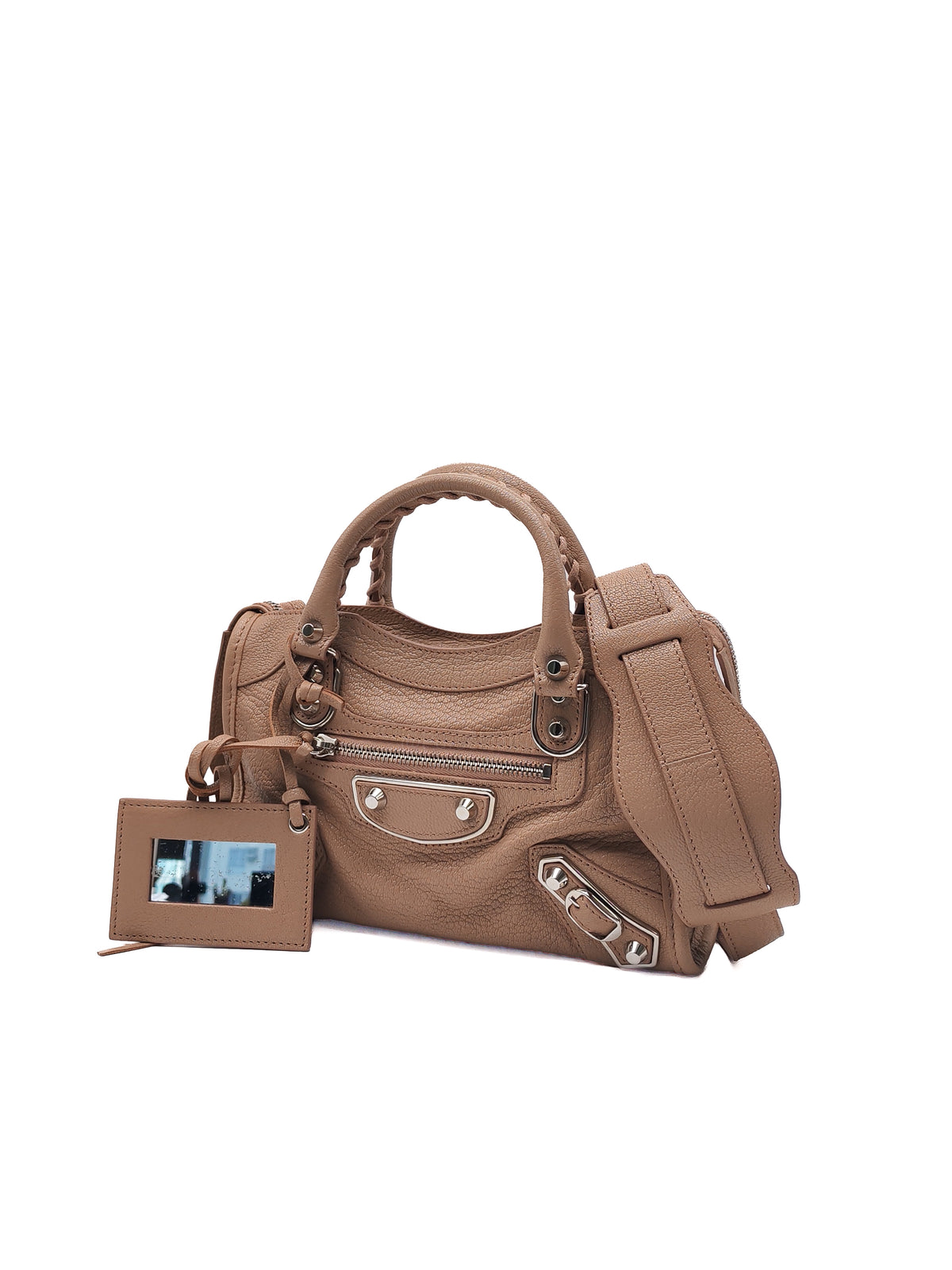 Balenciaga Classic Metallic Edge City Bag in Camel And Silver Hardware | Purse Maison Luxury Bags Shop