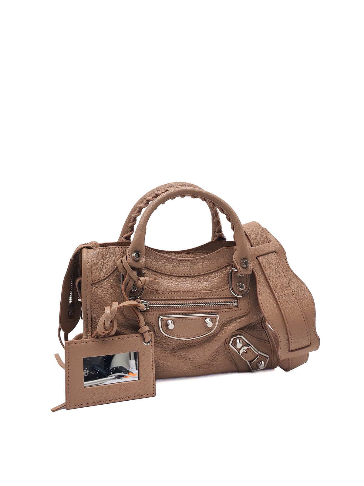 Balenciaga Classic Metallic Edge City Bag in Camel And Silver Hardware | Purse Maison Luxury Bags Shop