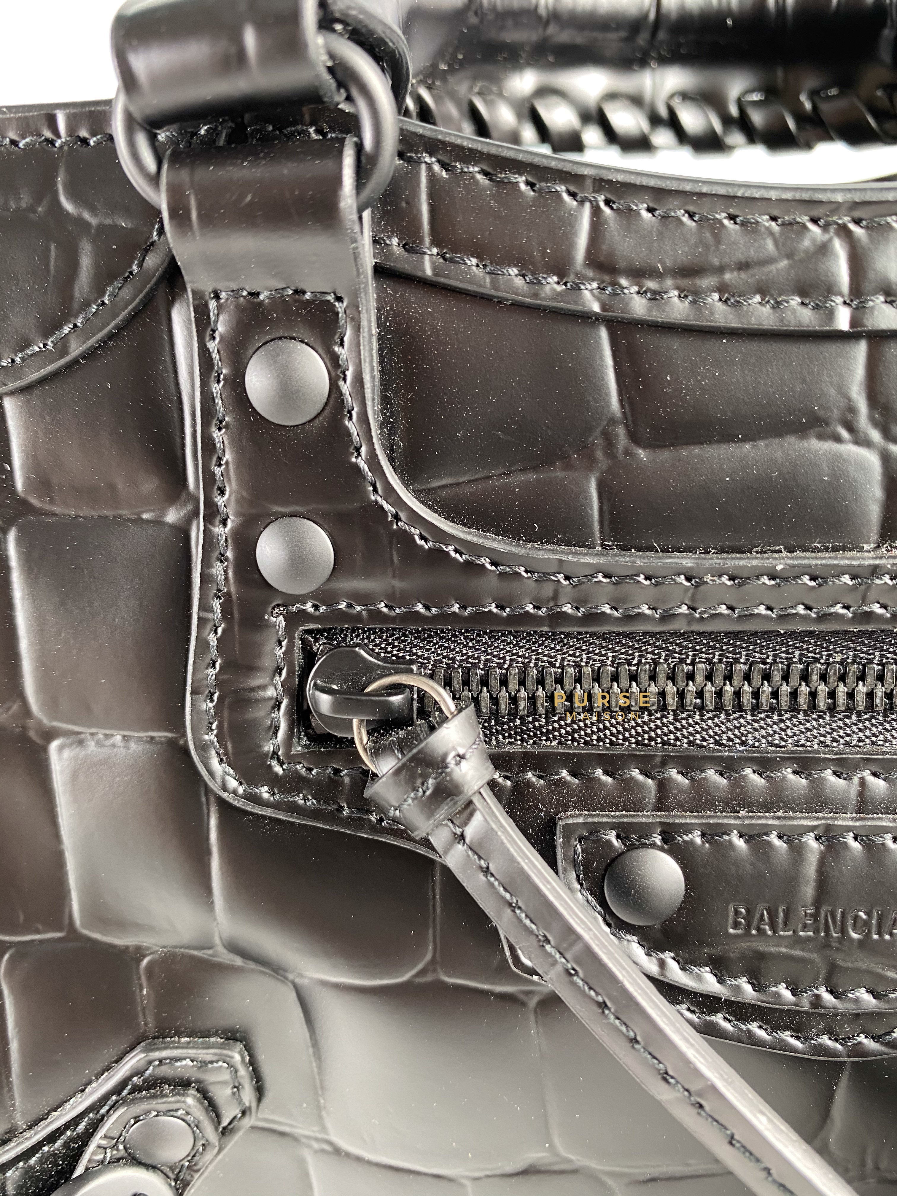 Balenciaga mini discount city bag crocodile