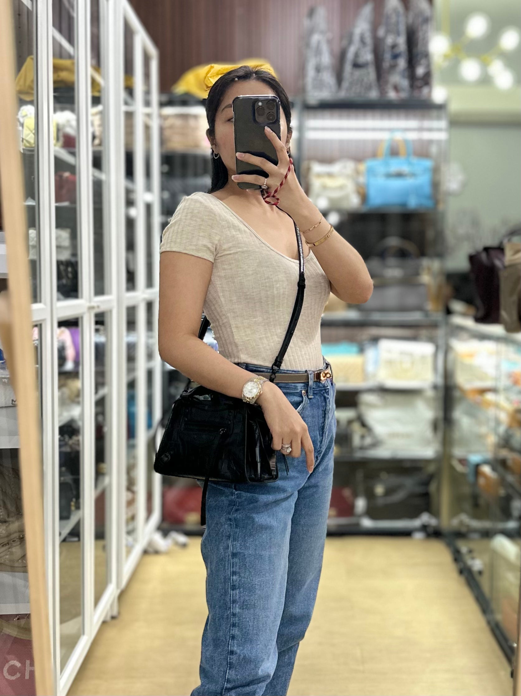 Balenciaga Croc Mini Neo Classic All Black Bag Purse