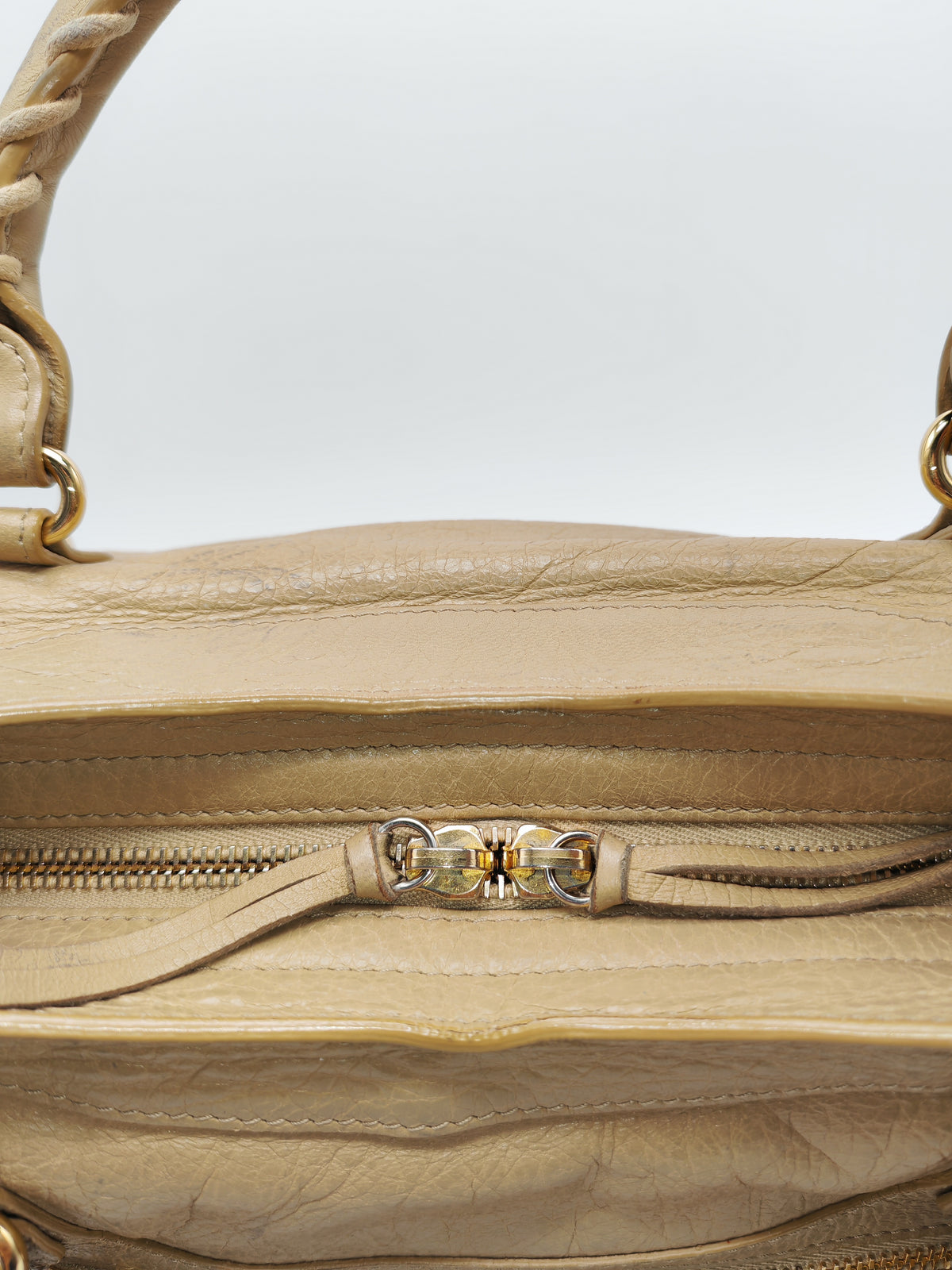 Balenciaga Giant 12 City Bag in Beige Distressed Lambskin Leather and Gold Hardware | Purse Maison Luxury Bags Shop