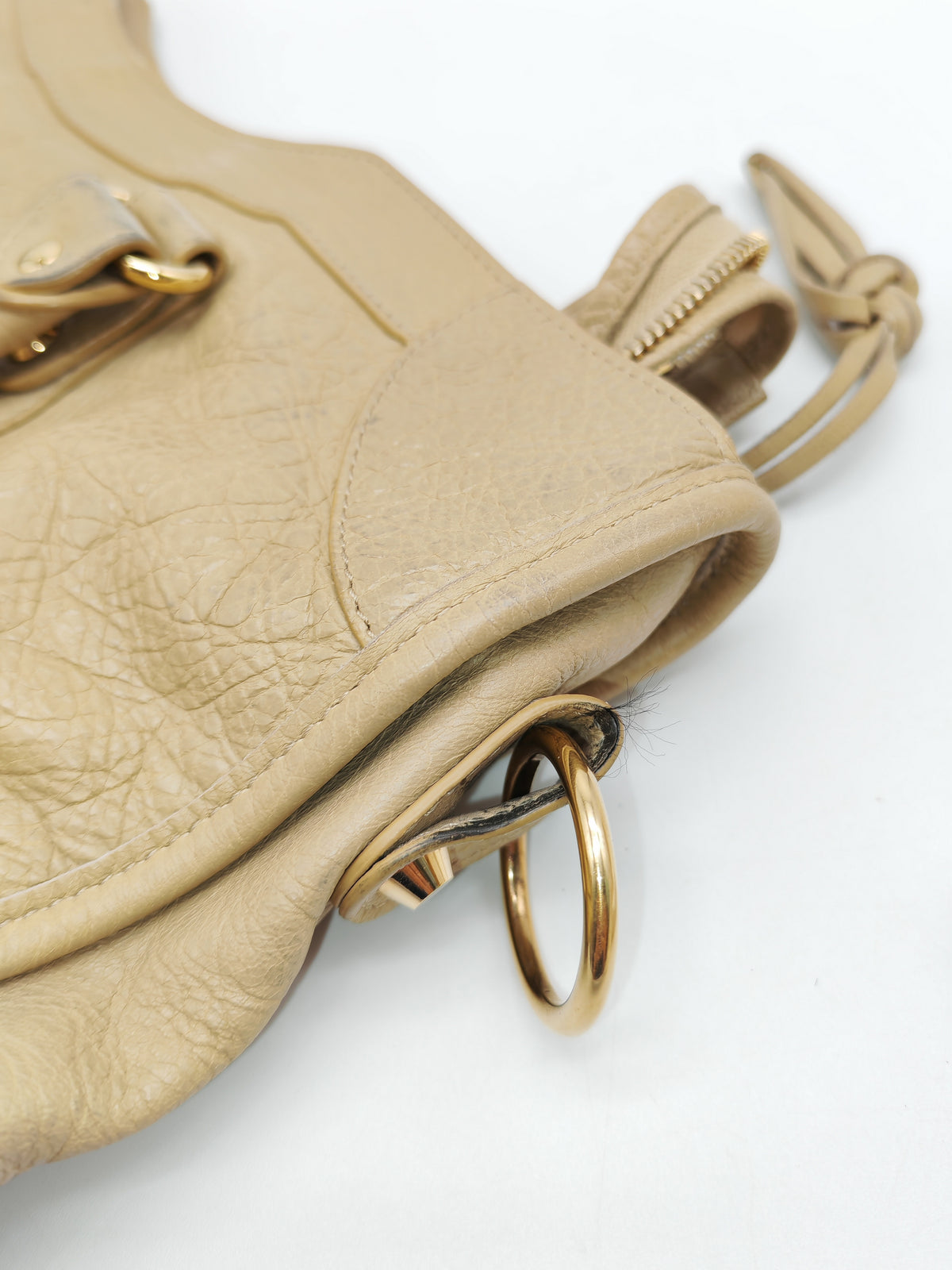 Balenciaga Giant 12 City Bag in Beige Distressed Lambskin Leather and Gold Hardware | Purse Maison Luxury Bags Shop