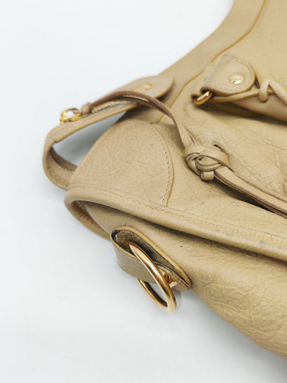Balenciaga Giant 12 City Bag in Beige Distressed Lambskin Leather and Gold Hardware | Purse Maison Luxury Bags Shop