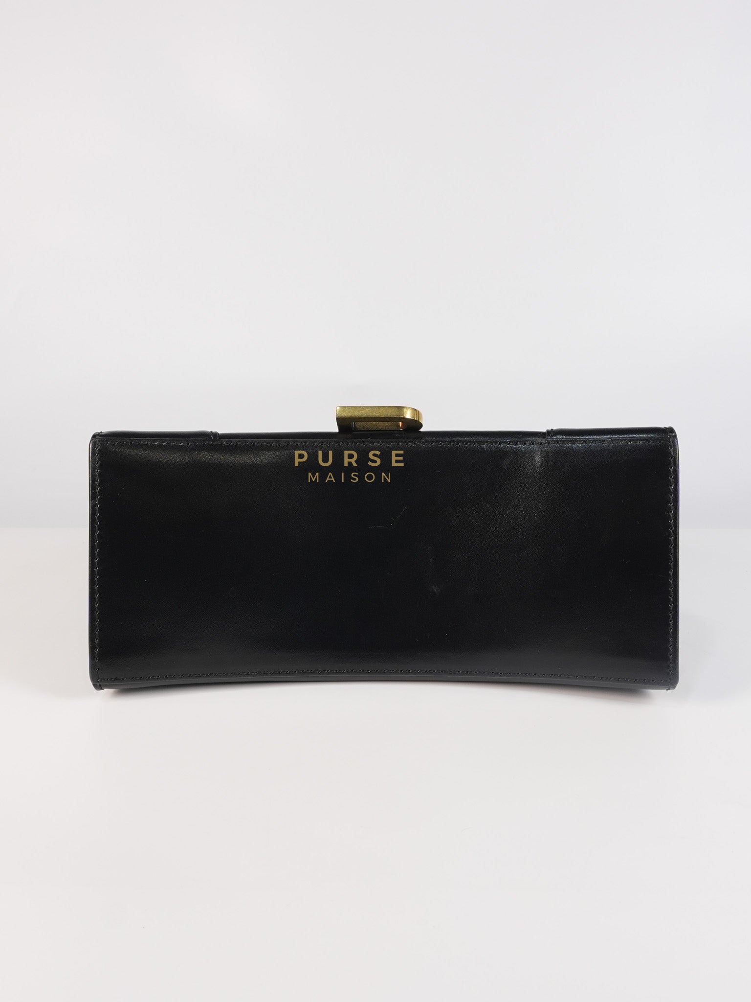 Hourglass Small Black in Smooth Calfskin Leather | Purse Maison Luxury Bags Shop