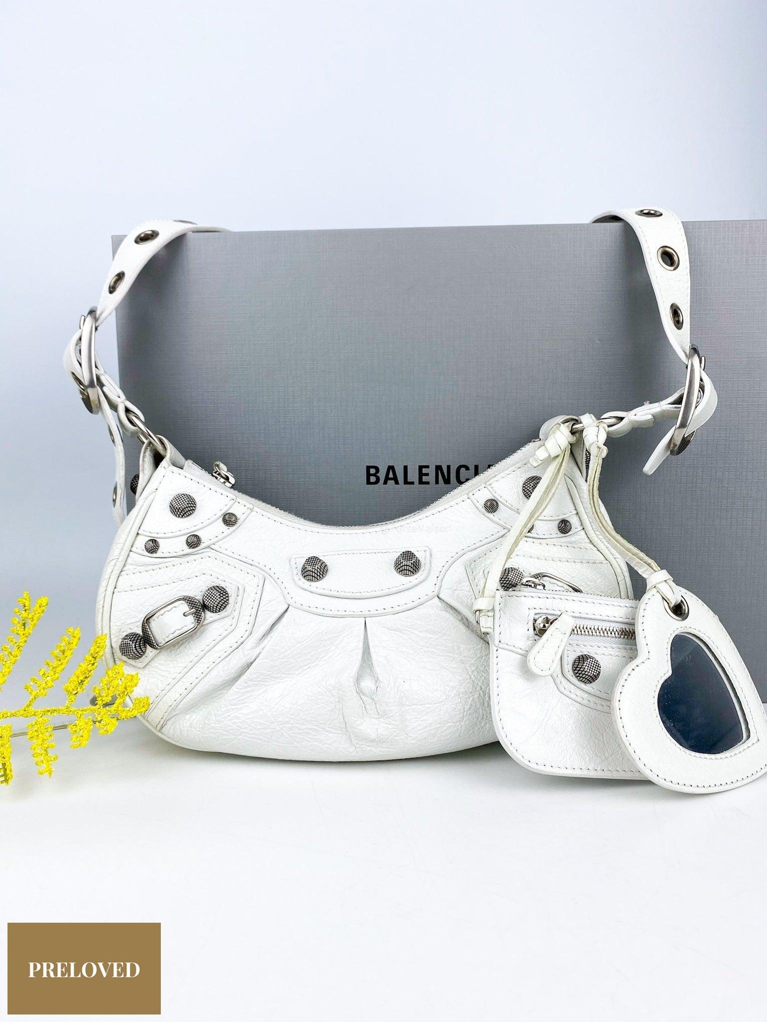 Balenciaga Le Cagole Mini White Bag with Entrupy