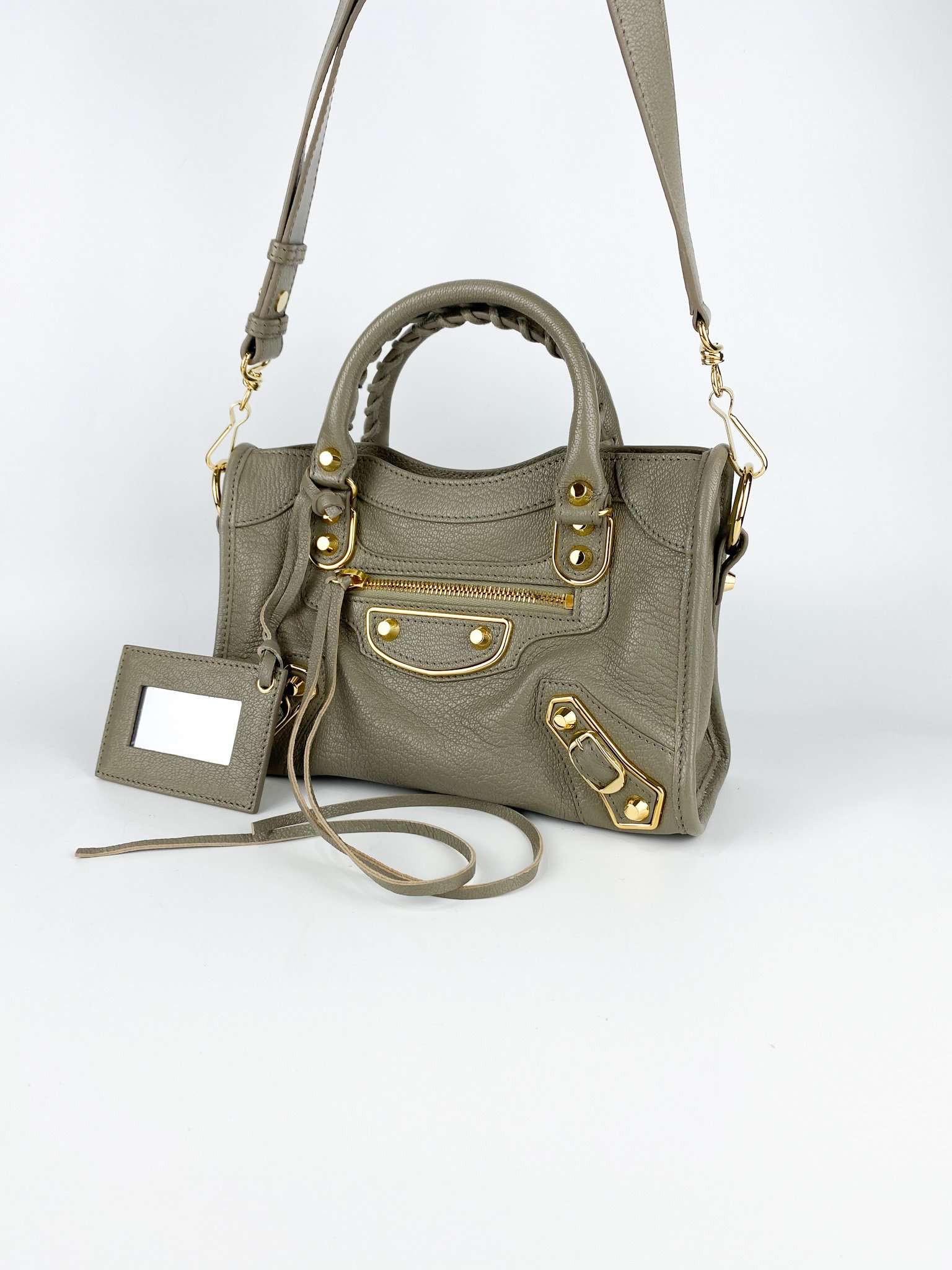 Balenciaga metallic edge mini gray gold hardware