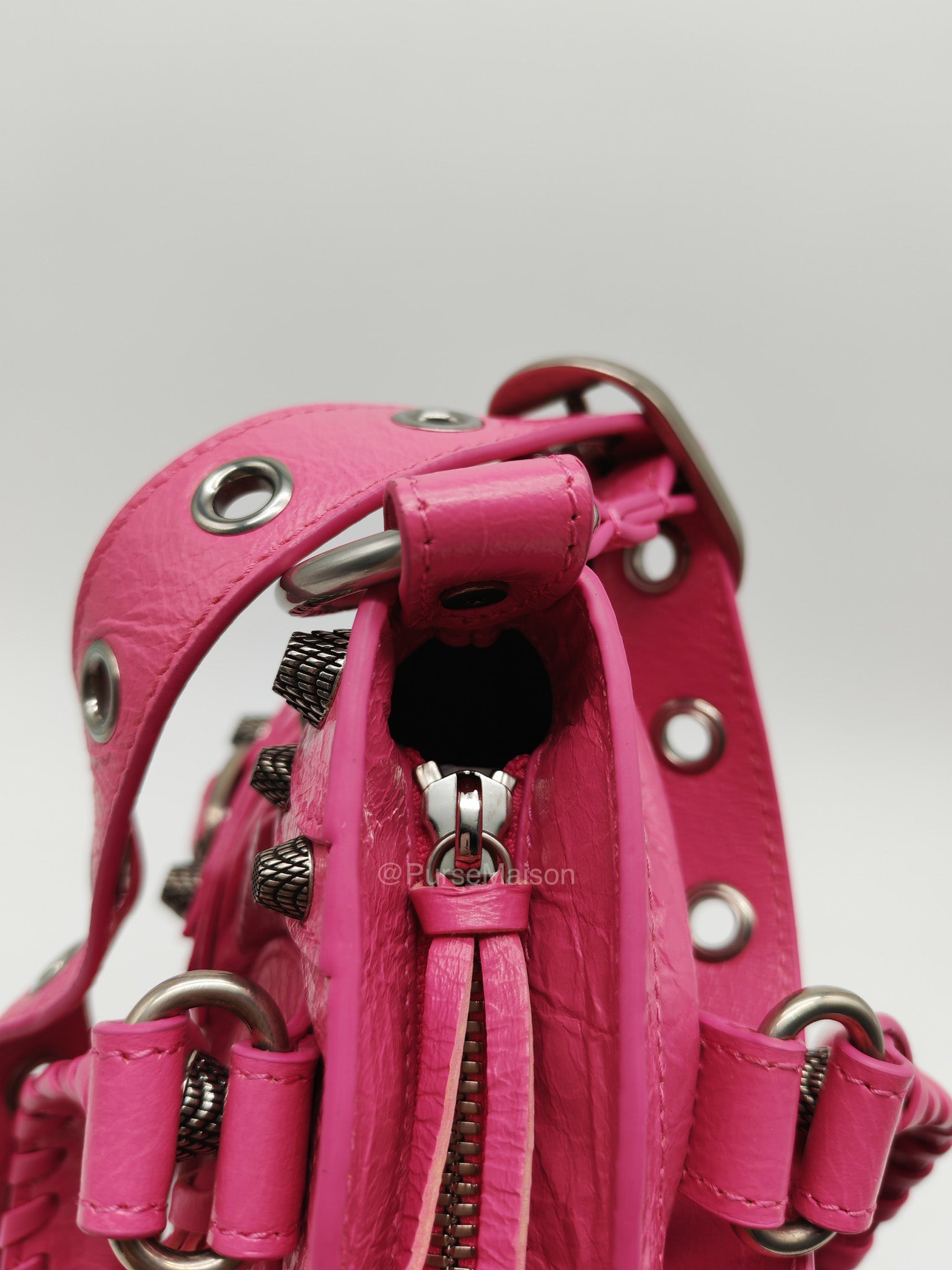 Balenciaga Neo Cagole City Bag in Hot Pink Arena Lambskin Leather | Purse Maison Luxury Bags Shop