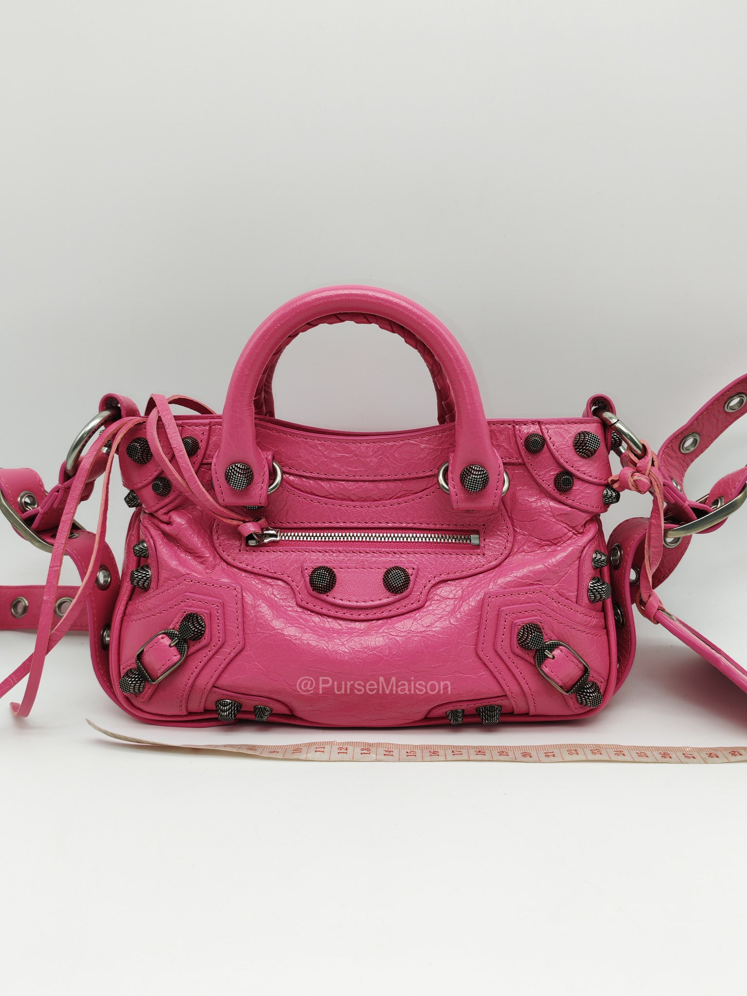 Balenciaga Neo Cagole City Bag in Hot Pink Arena Lambskin Leather | Purse Maison Luxury Bags Shop