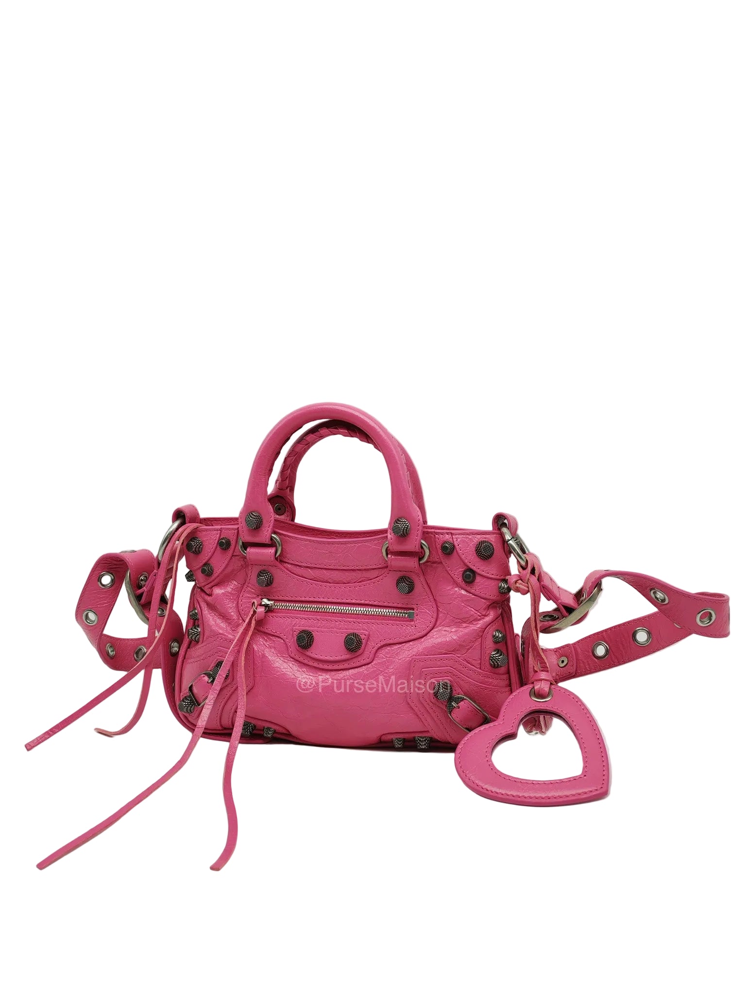 Balenciaga Neo Cagole City Bag in Hot Pink Arena Lambskin Leather | Purse Maison Luxury Bags Shop