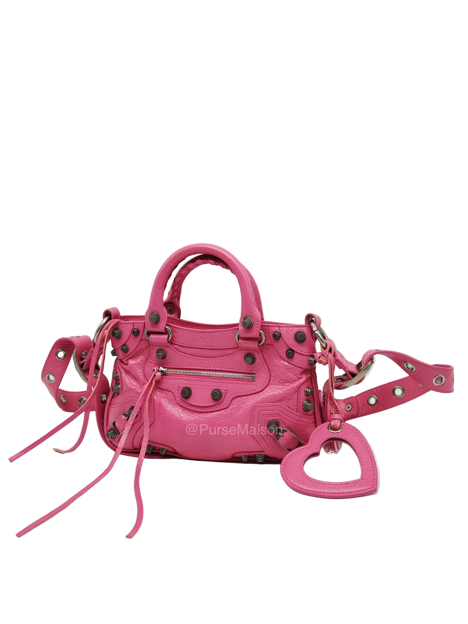 Balenciaga Neo Cagole City Bag in Hot Pink Arena Lambskin Leather | Purse Maison Luxury Bags Shop