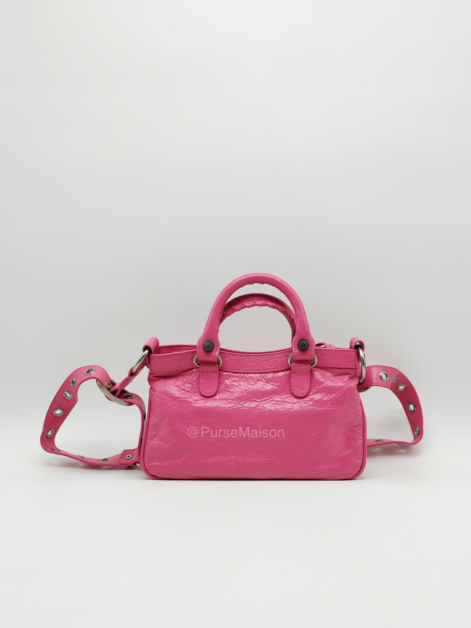 Balenciaga Neo Cagole City Bag in Hot Pink Arena Lambskin Leather | Purse Maison Luxury Bags Shop