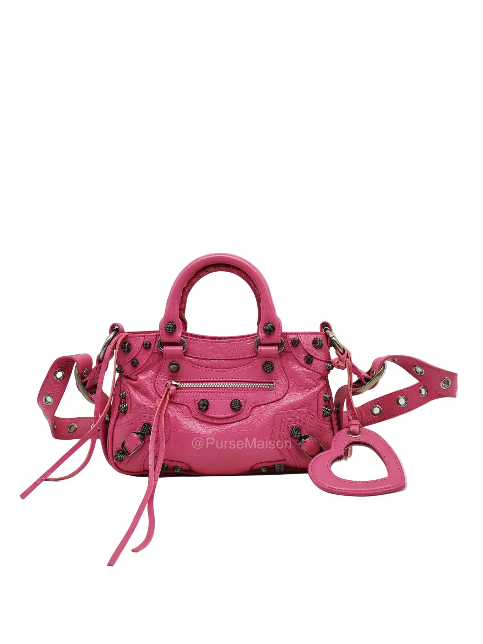 Balenciaga Neo Cagole City Bag in Hot Pink Arena Lambskin Leather | Purse Maison Luxury Bags Shop