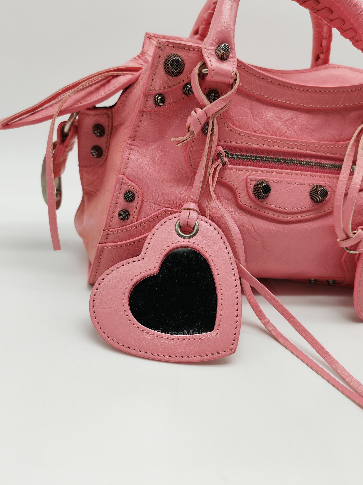 Balenciaga Neo Cagole Small in Sweet Pink Arena Lambskin Leather and Silver Hardware | Purse Maison Luxury Bags Shop