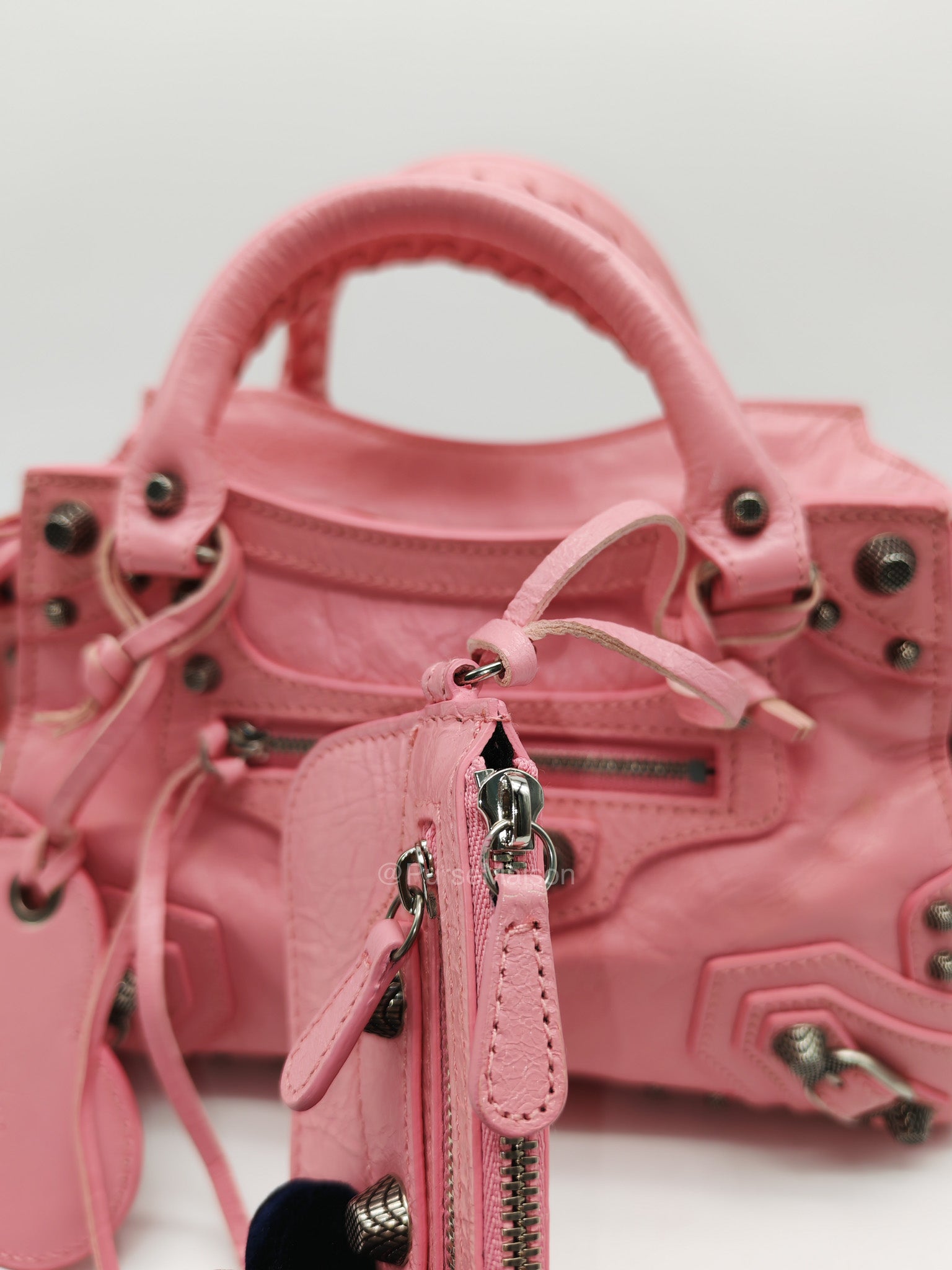 Balenciaga Neo Cagole Small in Sweet Pink Arena Lambskin Leather and Silver Hardware | Purse Maison Luxury Bags Shop
