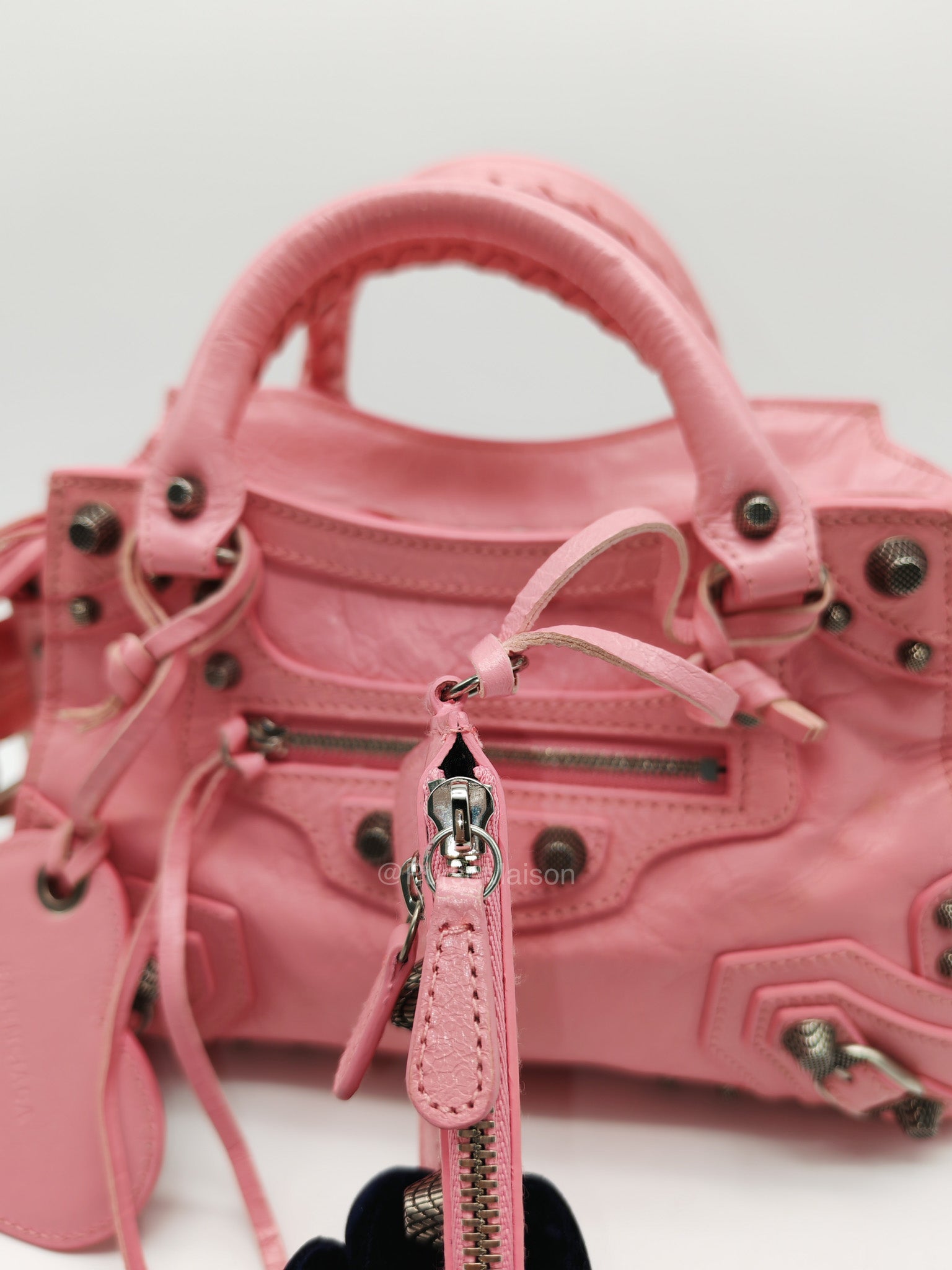 Balenciaga Neo Cagole Small in Sweet Pink Arena Lambskin Leather and Silver Hardware | Purse Maison Luxury Bags Shop