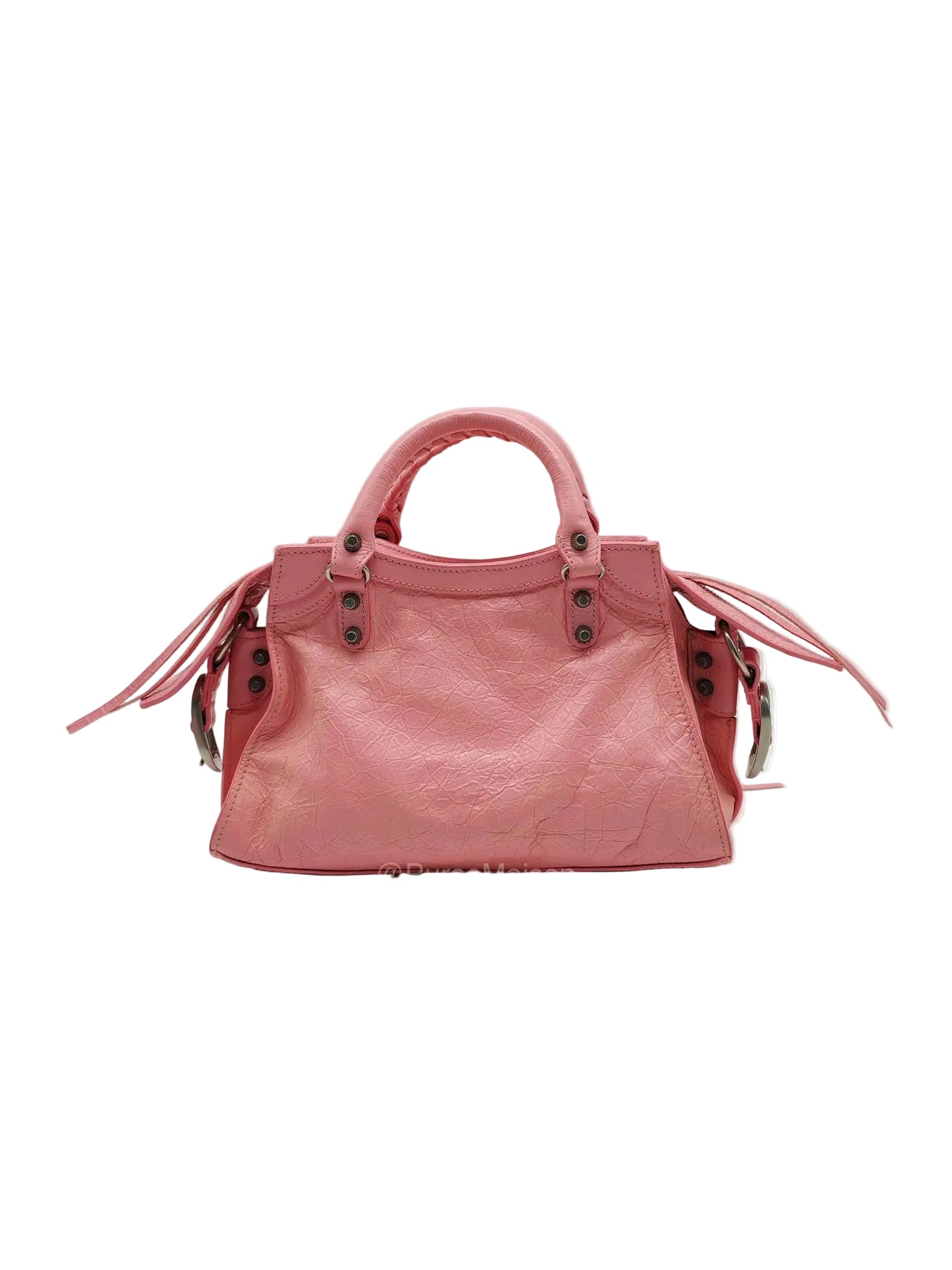 Balenciaga Neo Cagole Small in Sweet Pink Arena Lambskin Leather and Silver Hardware | Purse Maison Luxury Bags Shop
