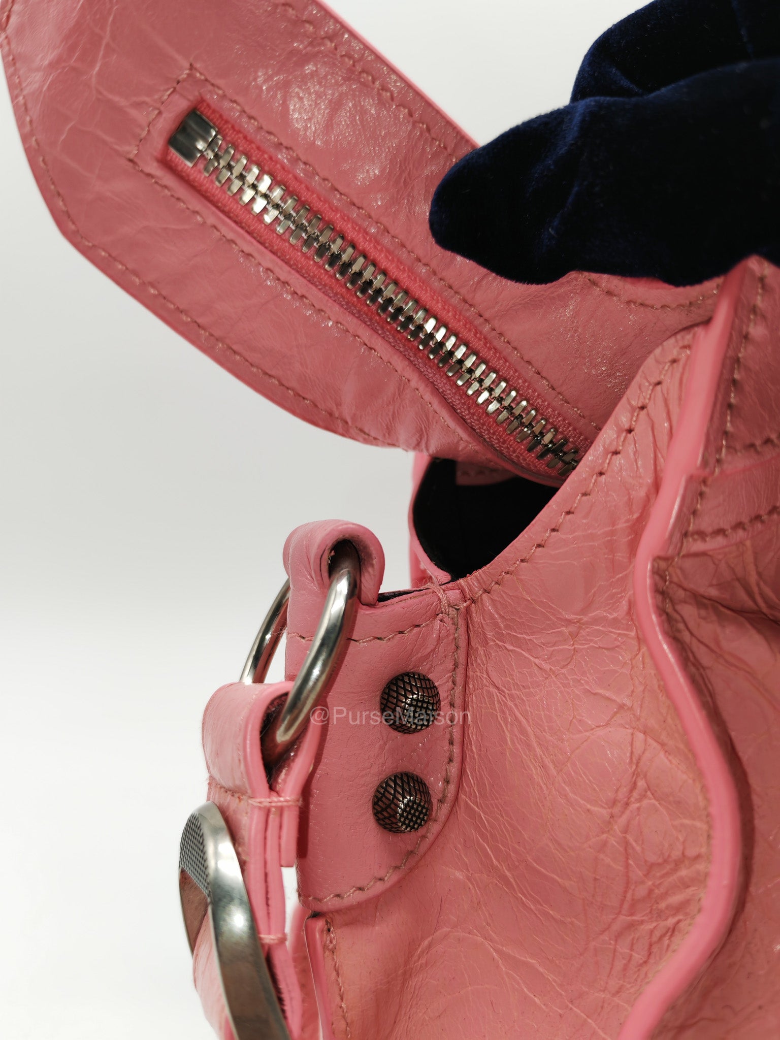 Balenciaga Neo Cagole Small in Sweet Pink Arena Lambskin Leather and Silver Hardware | Purse Maison Luxury Bags Shop