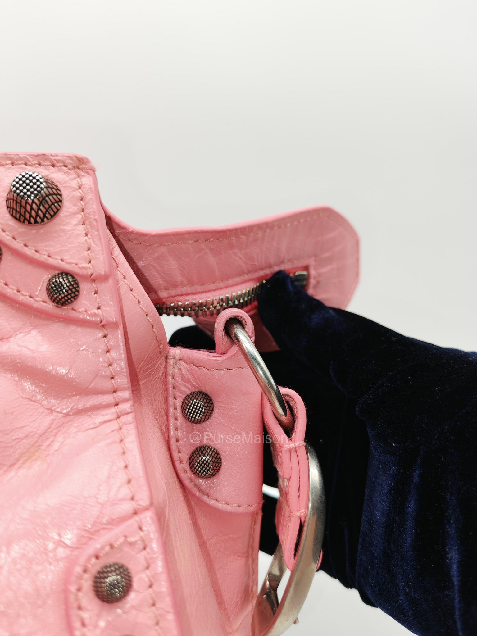 Balenciaga Neo Cagole Small in Sweet Pink Arena Lambskin Leather and Silver Hardware | Purse Maison Luxury Bags Shop