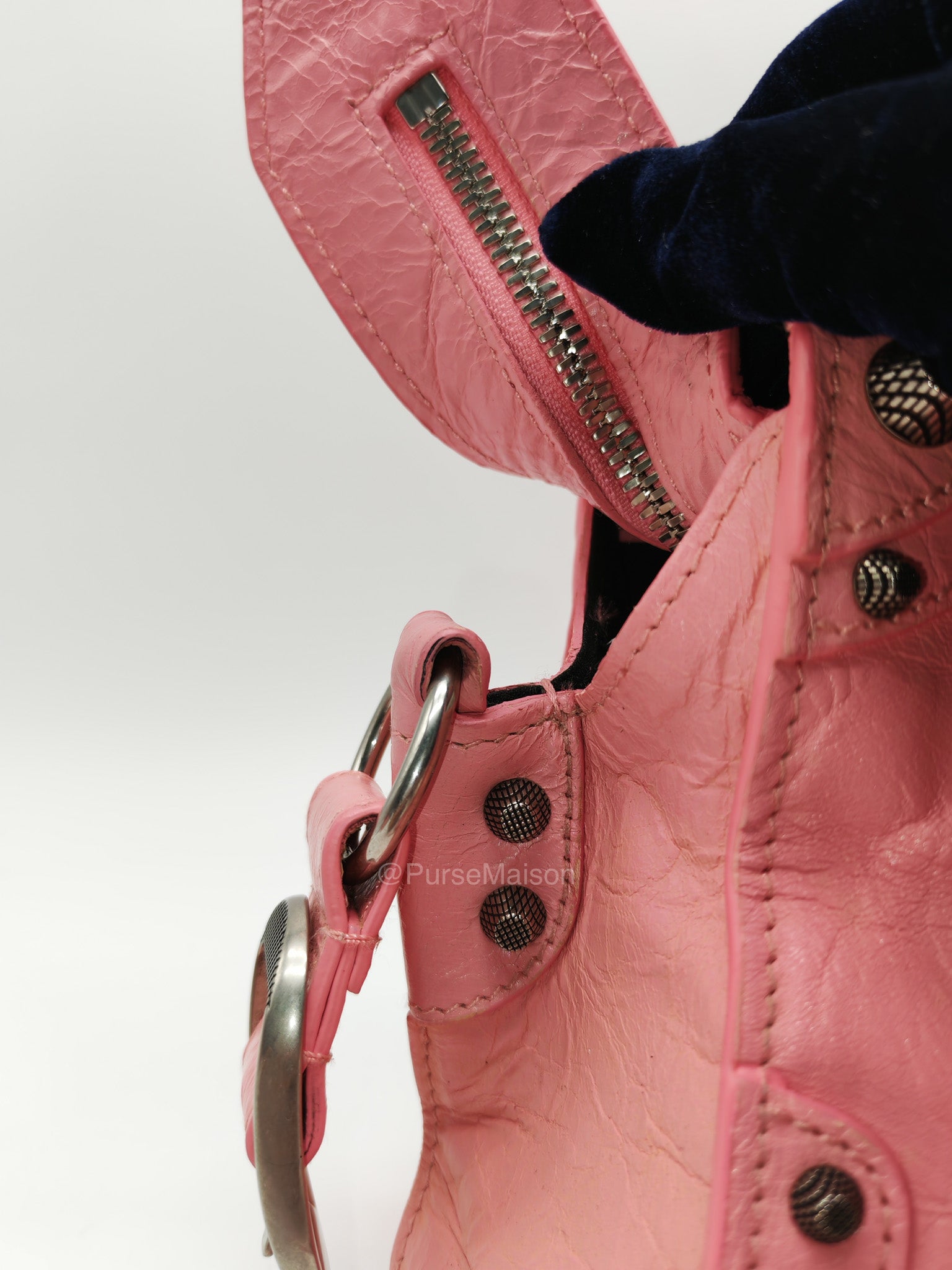 Balenciaga Neo Cagole Small in Sweet Pink Arena Lambskin Leather and Silver Hardware | Purse Maison Luxury Bags Shop