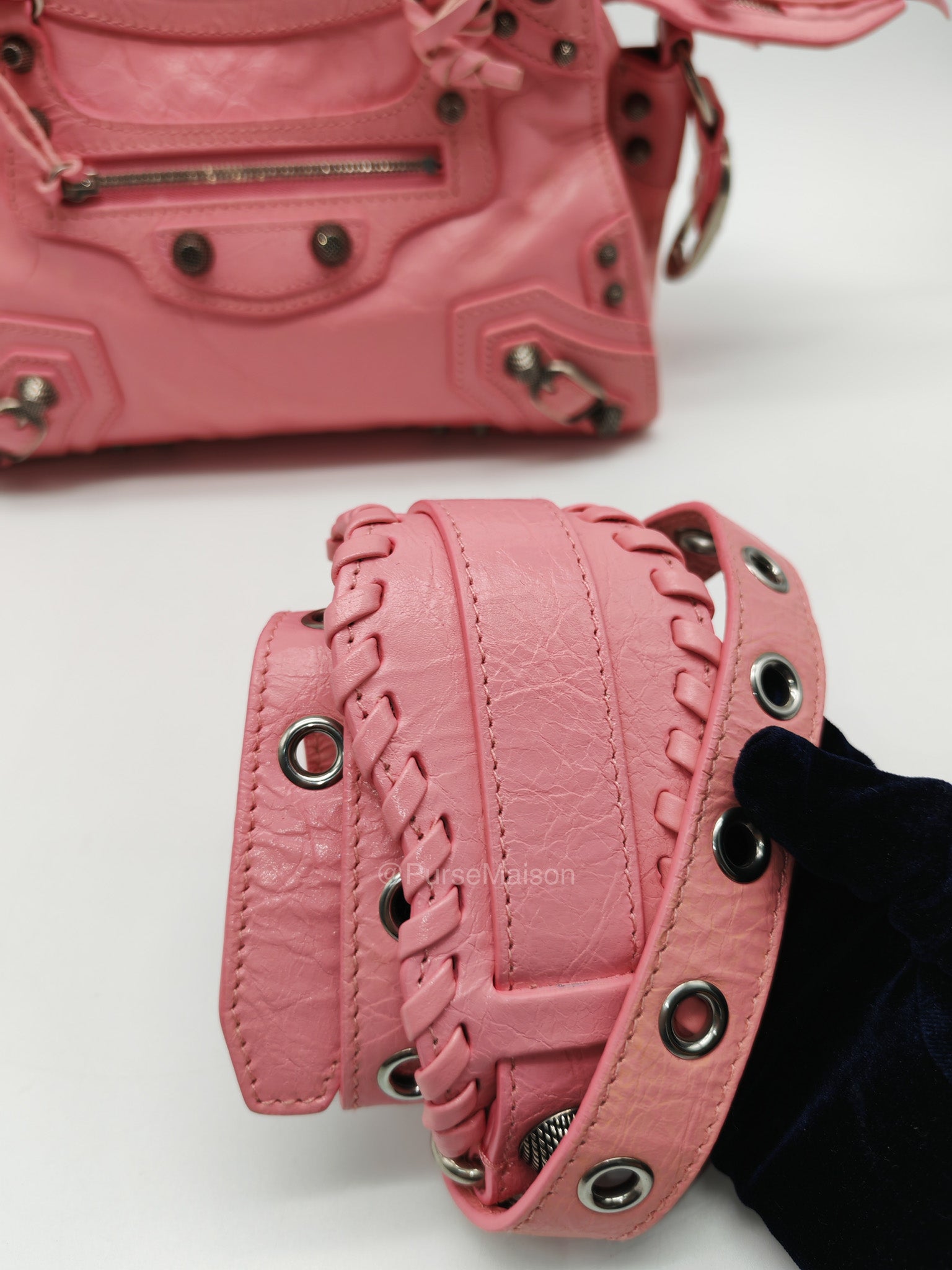 Balenciaga Neo Cagole Small in Sweet Pink Arena Lambskin Leather and Silver Hardware | Purse Maison Luxury Bags Shop