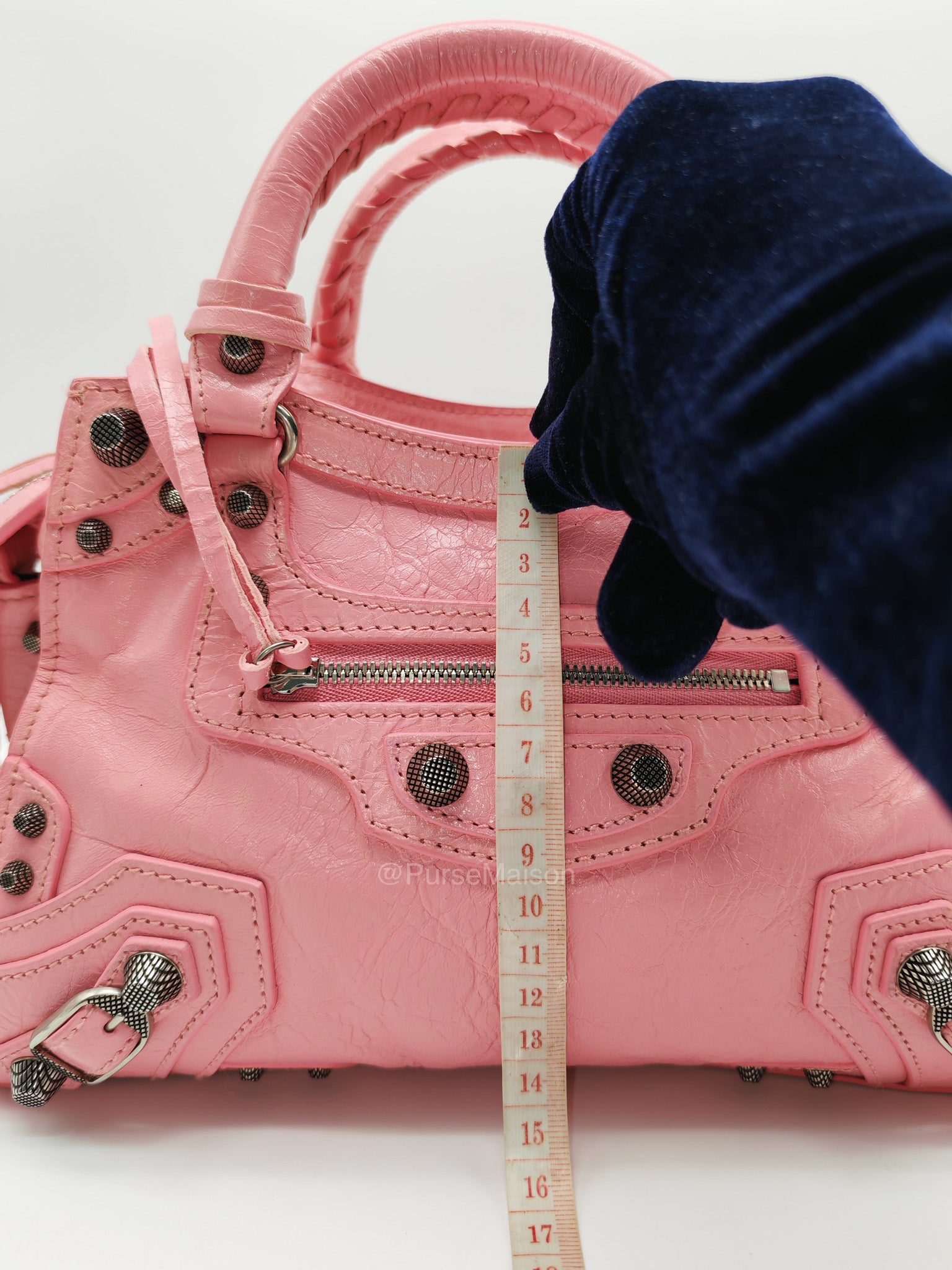 Balenciaga Neo Cagole Small in Sweet Pink Arena Lambskin Leather and Silver Hardware | Purse Maison Luxury Bags Shop