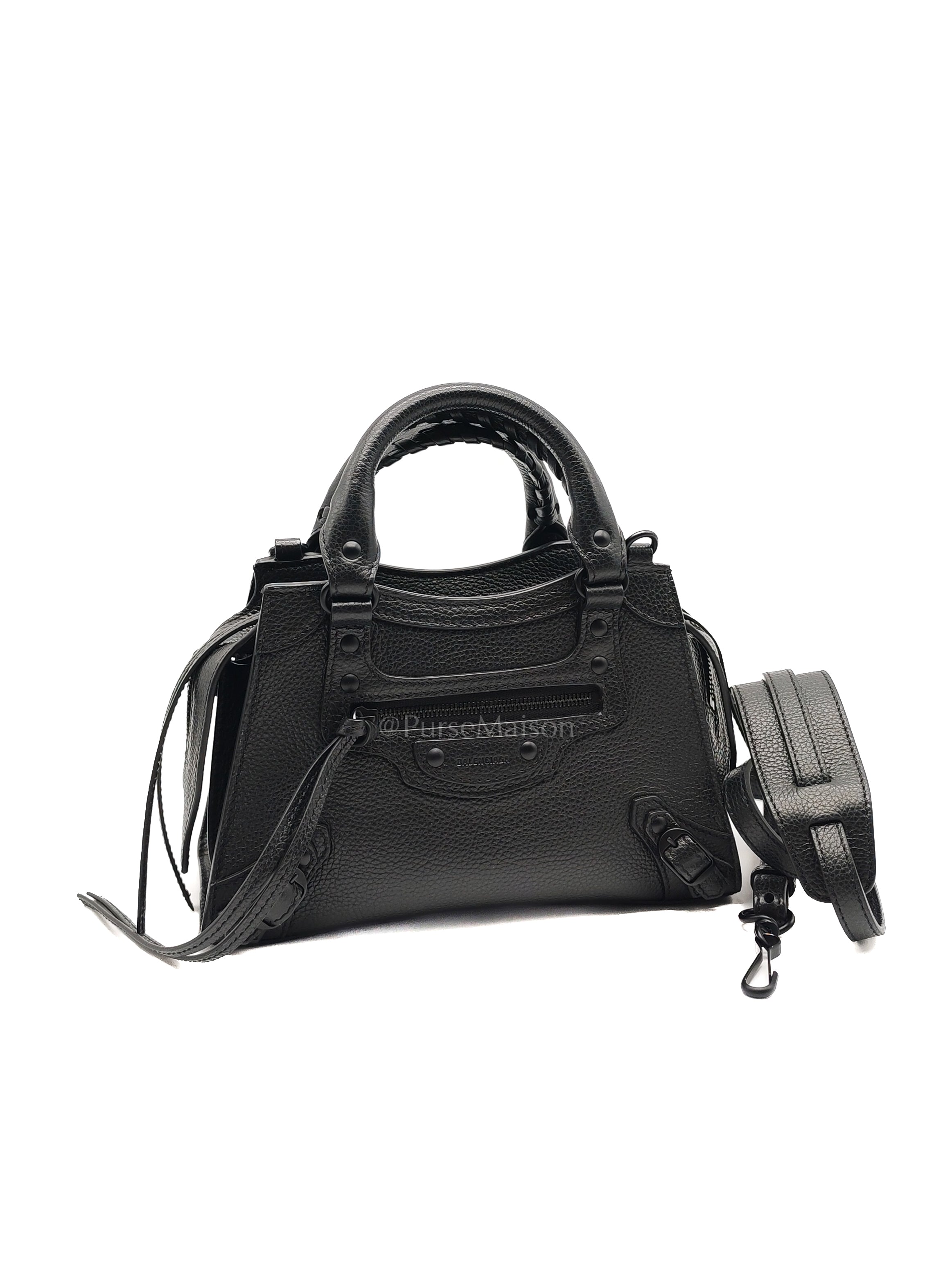 Neo Classic City Bag Mini in Black Grained Calfskin Leather