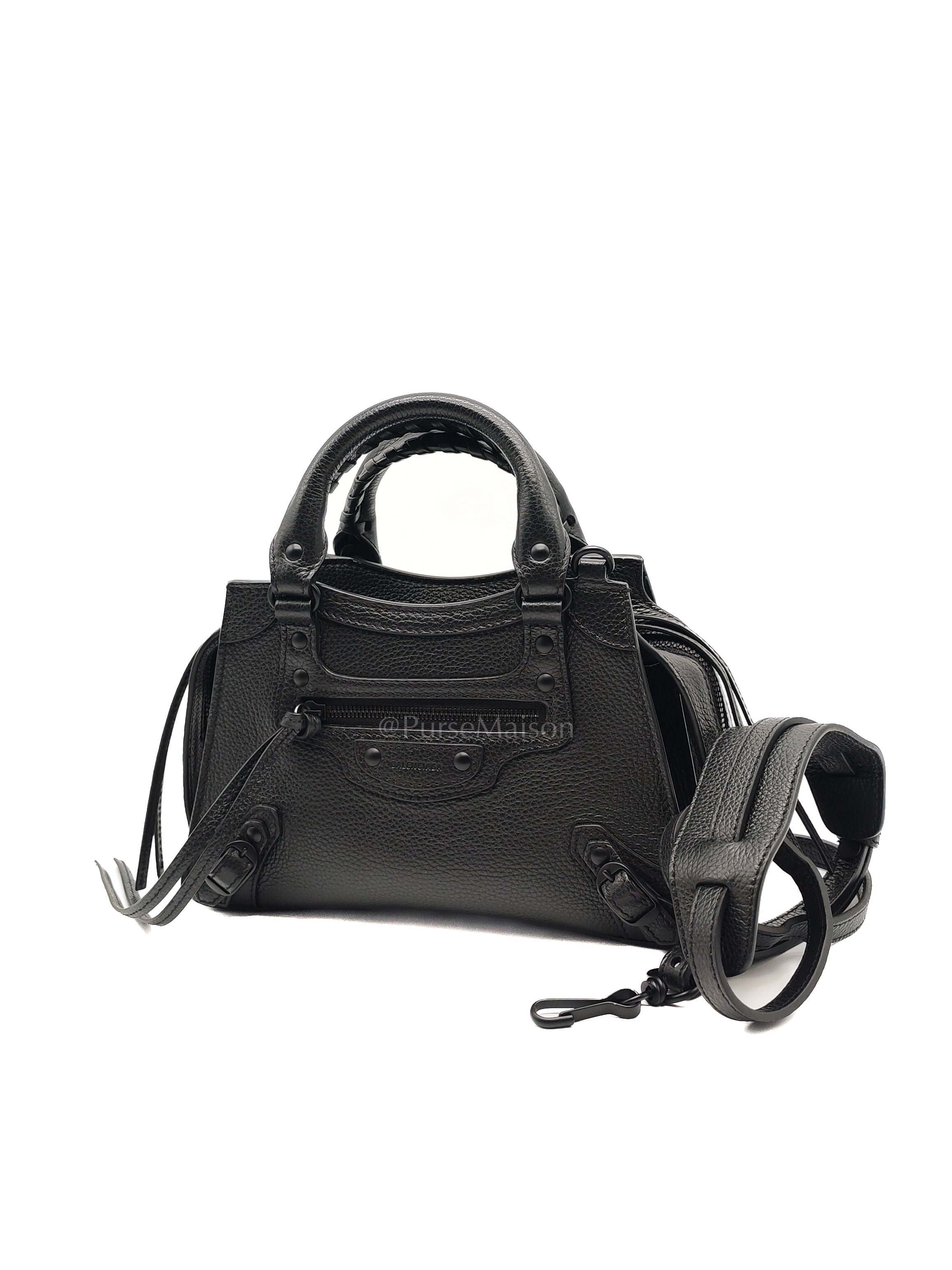 Neo Classic City Bag Mini in Black Grained Calfskin Leather