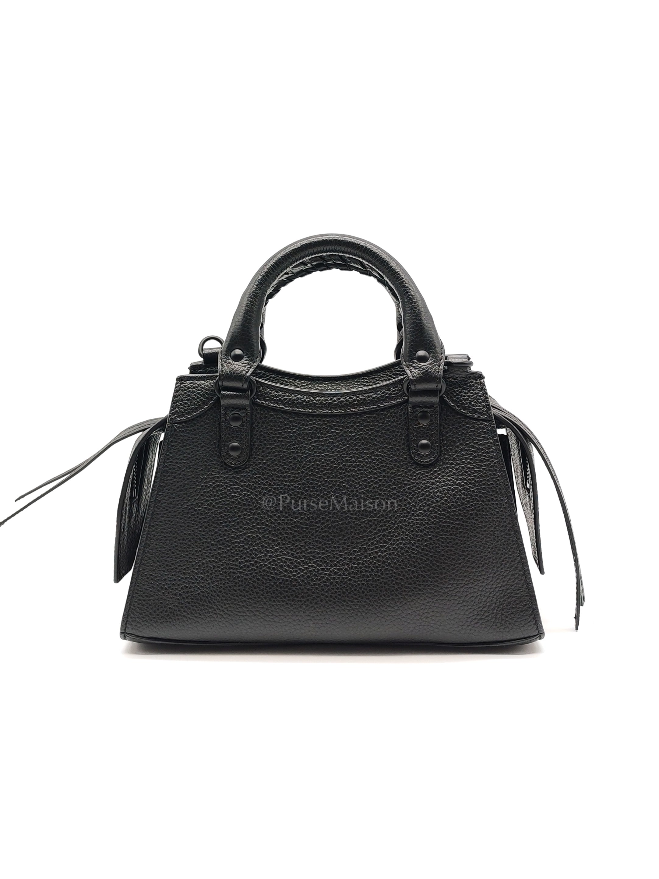 Neo Classic City Bag Mini in Black Grained Calfskin Leather