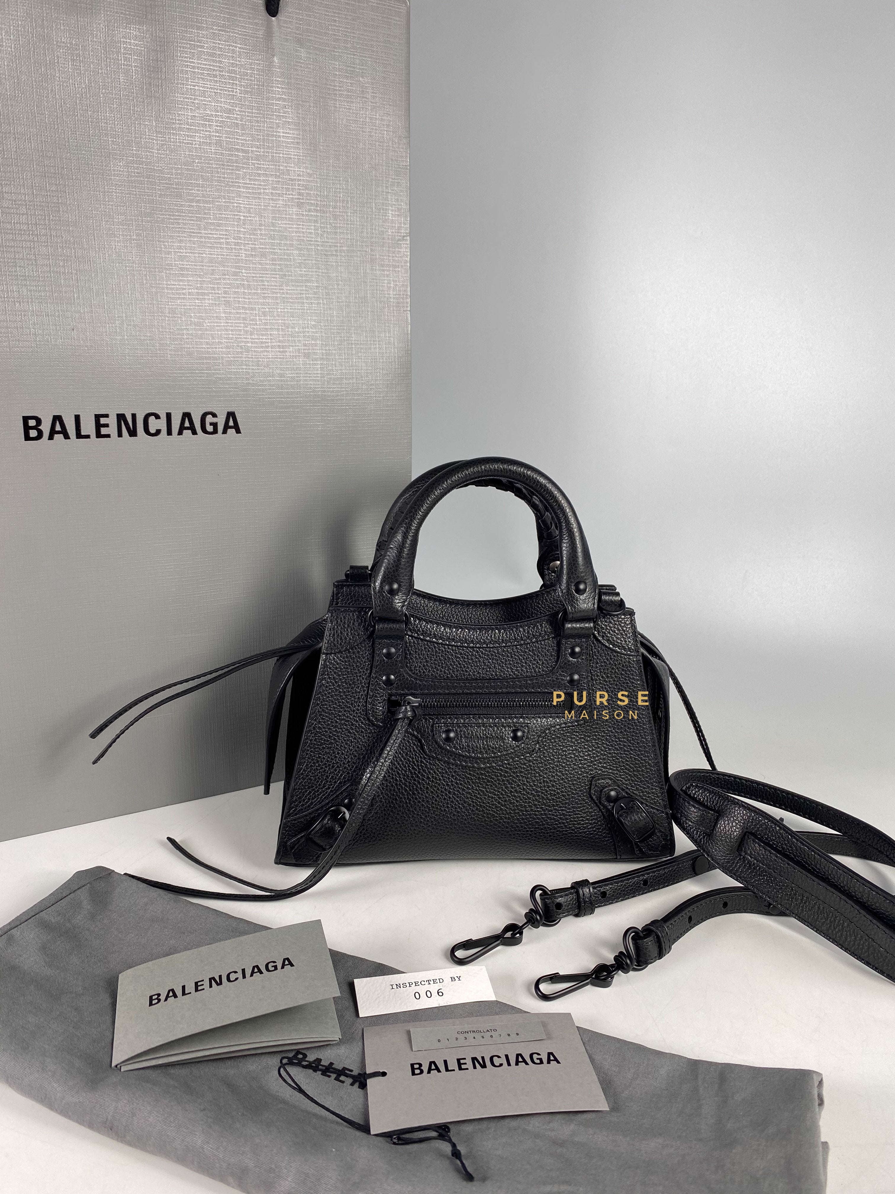 Balenciaga Neo Mini All Black Bag | Purse Maison Luxury Bags Shop