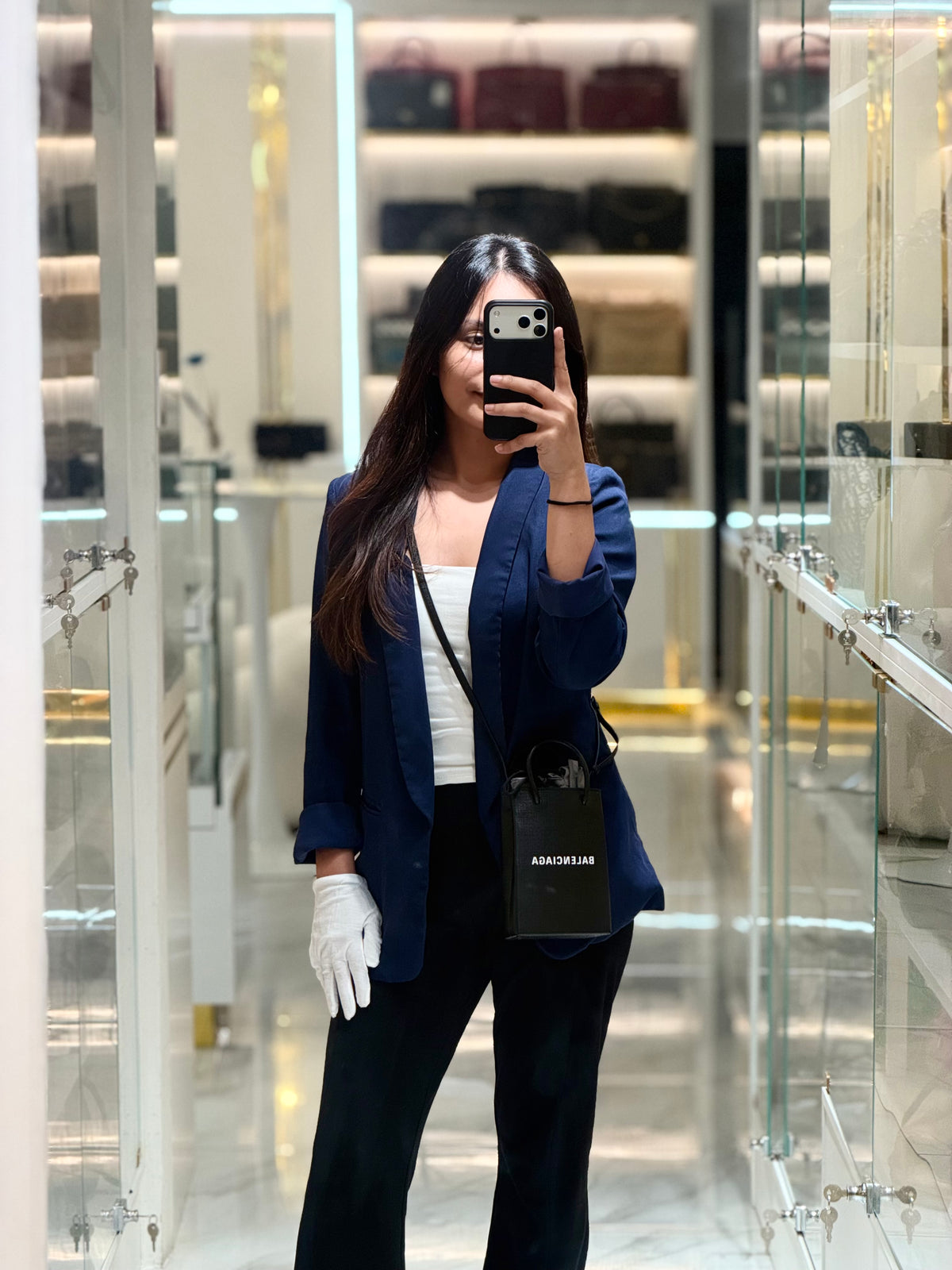 Balenciaga Shopping Phone Holder Bag Small in Black | Purse Maison Luxury Bags Shop