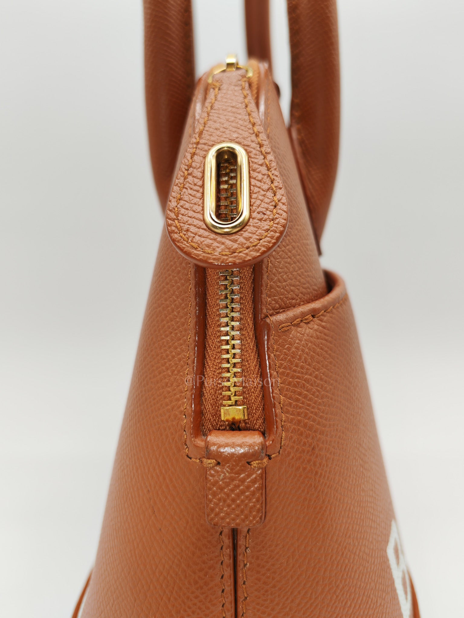 Balenciaga Ville Top Handle Bag in Brown Grained Calfskin Leather and Gold Hardware | Purse Maison Luxury Bags Shop