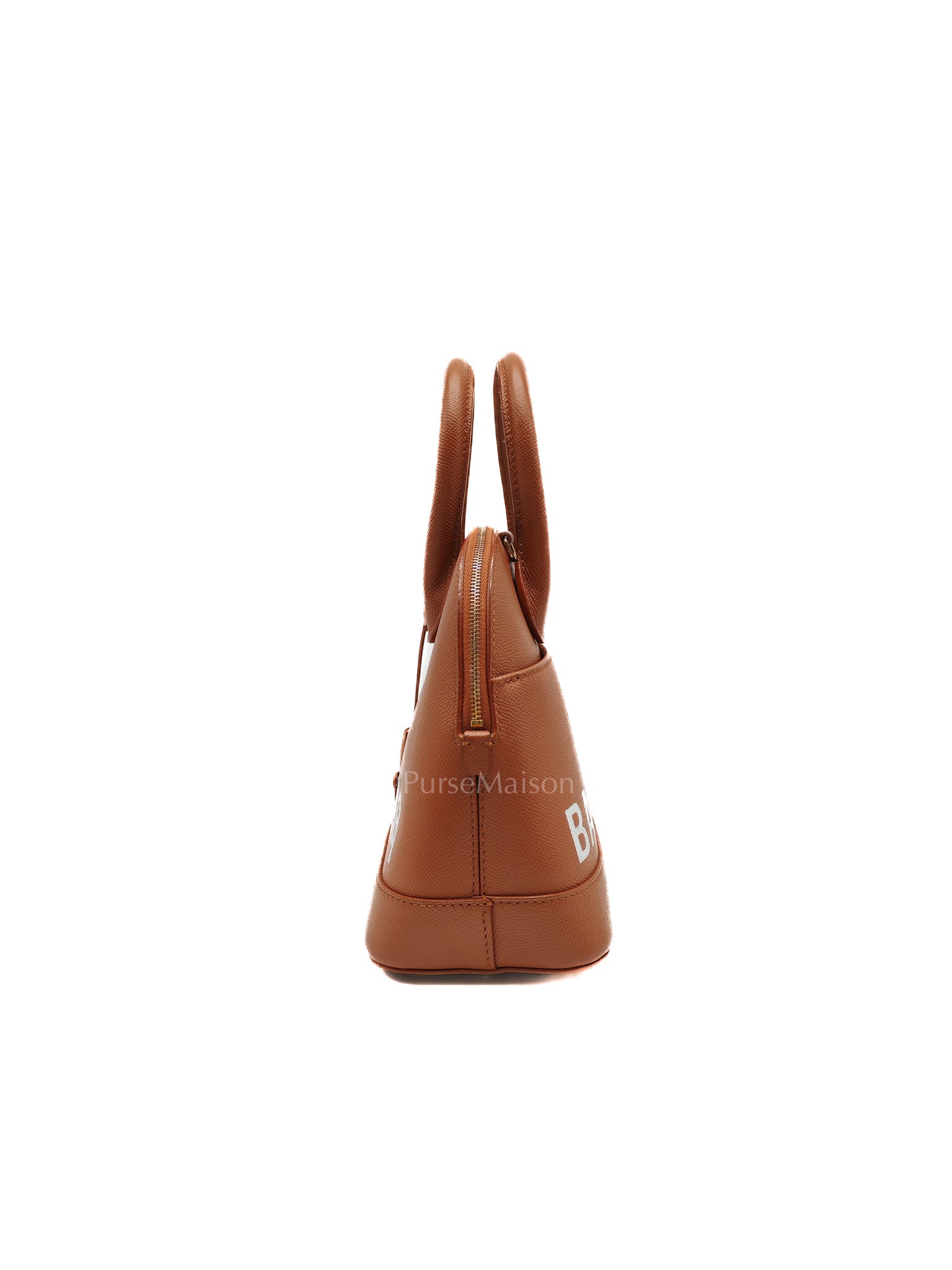 Balenciaga Ville Top Handle Bag in Brown Grained Calfskin Leather and Gold Hardware | Purse Maison Luxury Bags Shop