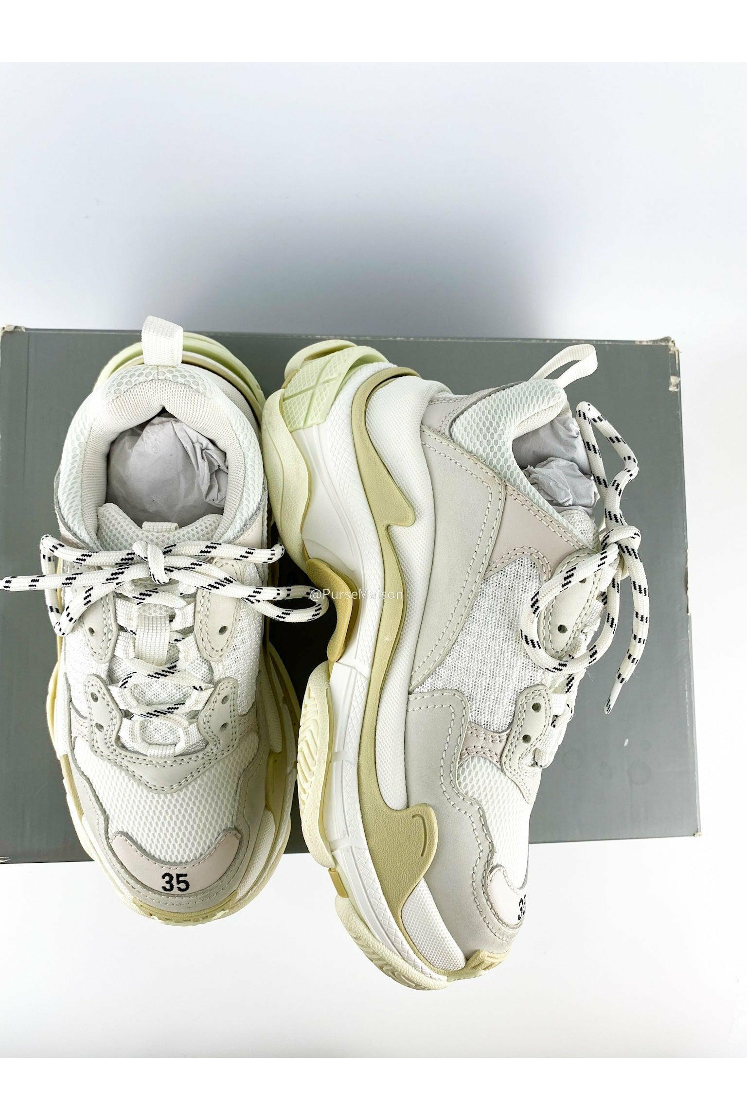 Triple s store white balenciaga women s