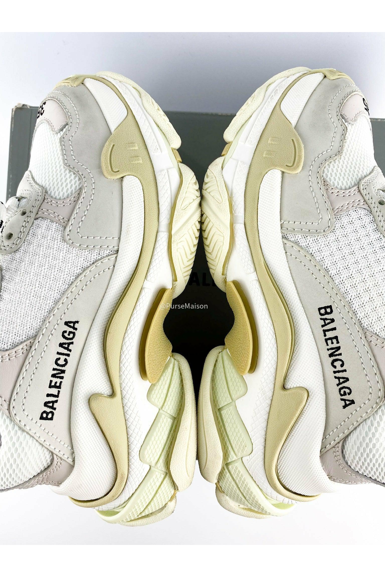 Balenciaga Women’s Triple S Sneaker in White Size 35 EUR