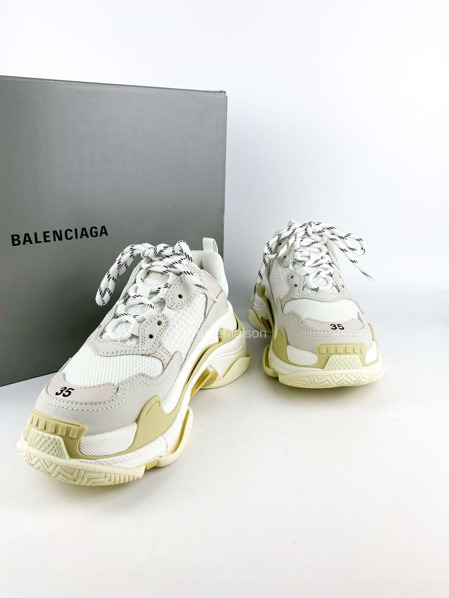 Balenciaga Women’s Triple S Sneaker in White Size 35 EUR