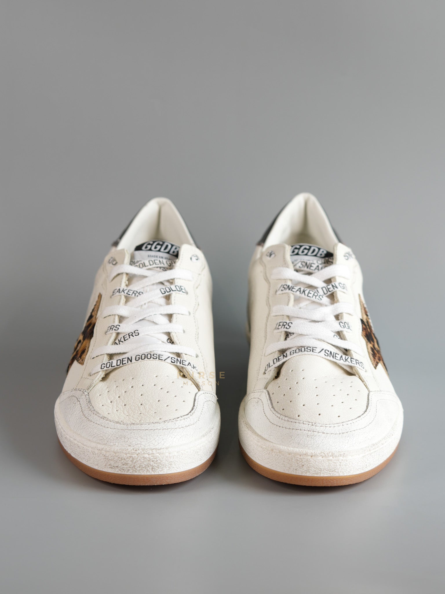 Ball Star White Crack Toe and Spur Nappa Quarter Golden Leopard Horsy Star 43 EU (27 cm) | Purse Maison Luxury Bags Shop
