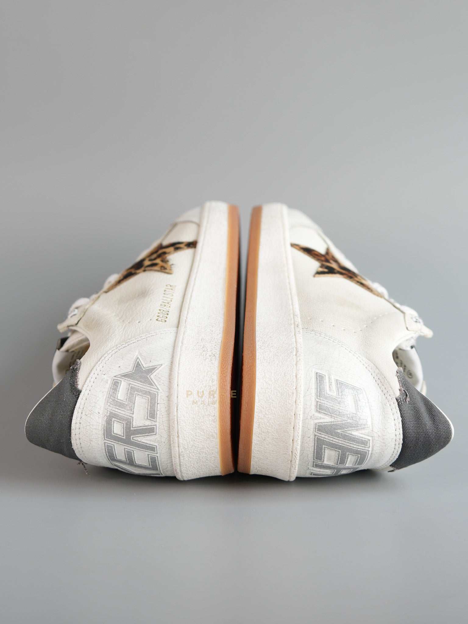 Ball Star White Crack Toe and Spur Nappa Quarter Golden Leopard Horsy Star 43 EU (27 cm) | Purse Maison Luxury Bags Shop