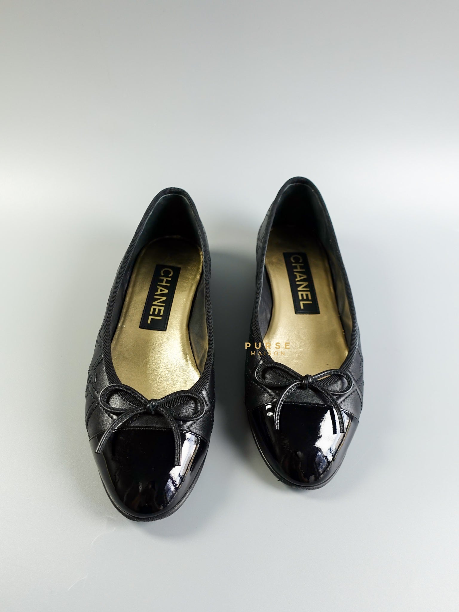 Ballerina Flats Noir Size 38 EU | Purse Maison Luxury Bags Shop