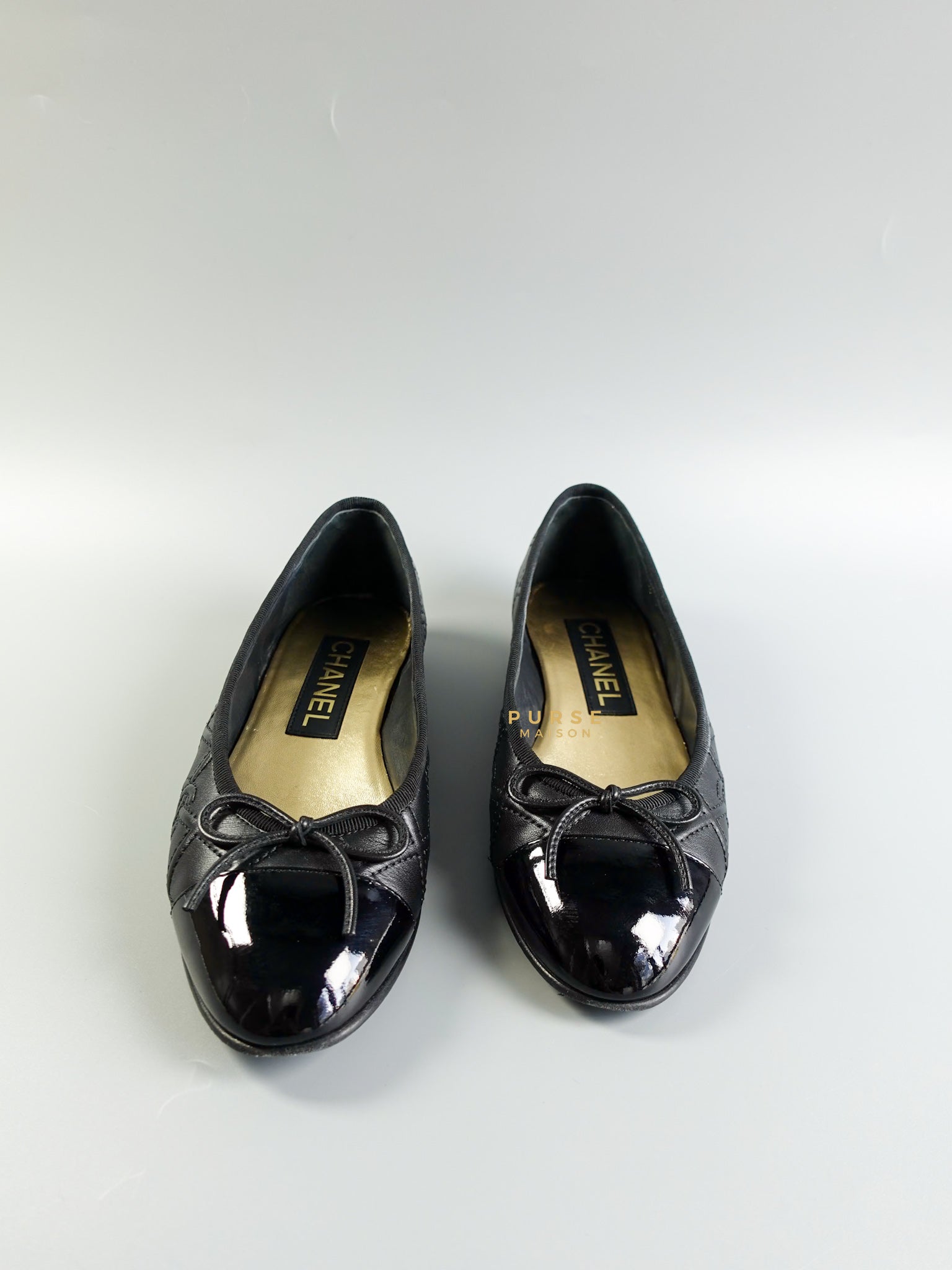 Ballerina Flats Noir Size 38 EU | Purse Maison Luxury Bags Shop