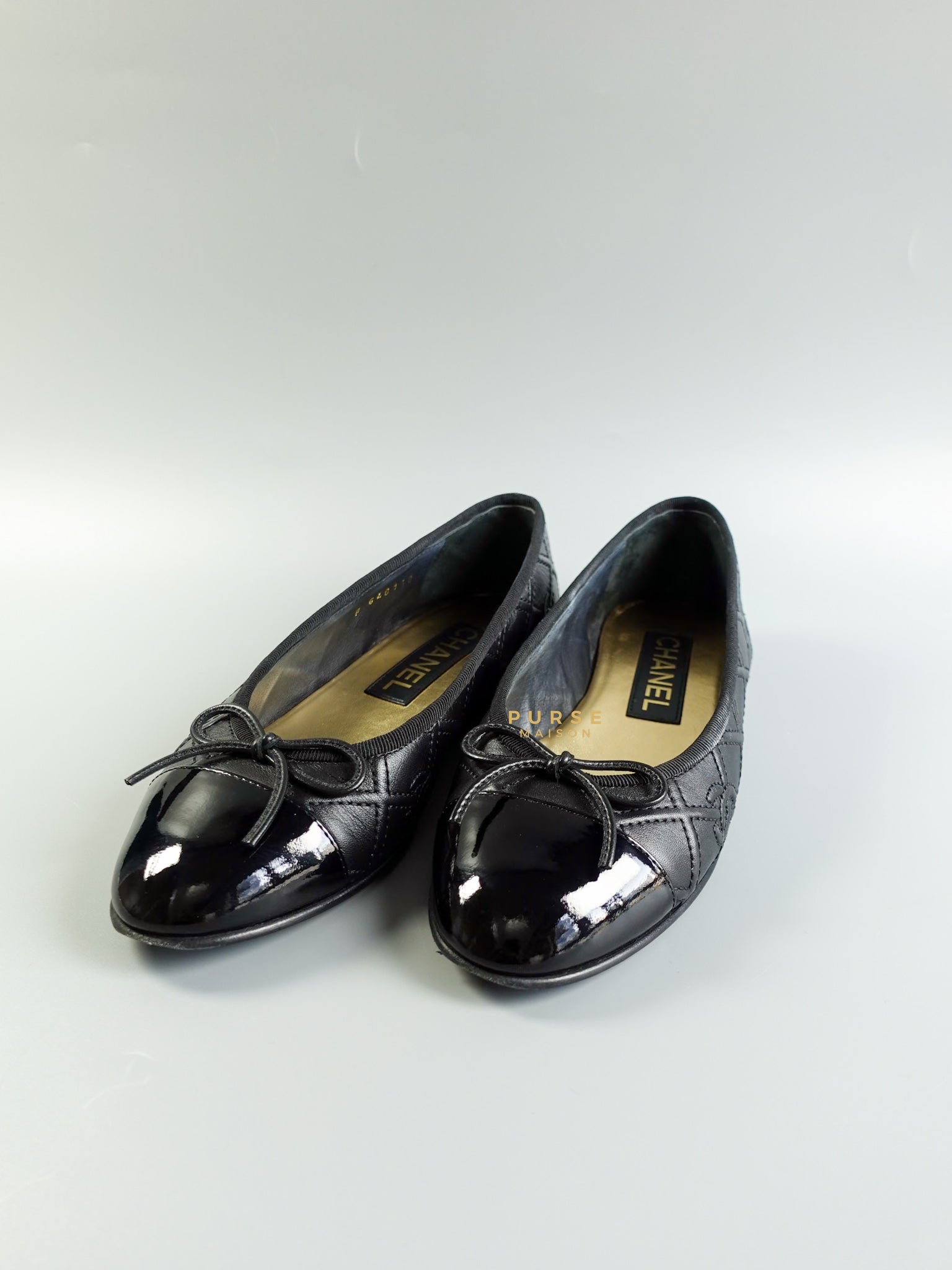 Ballerina Flats Noir Size 38 EU | Purse Maison Luxury Bags Shop