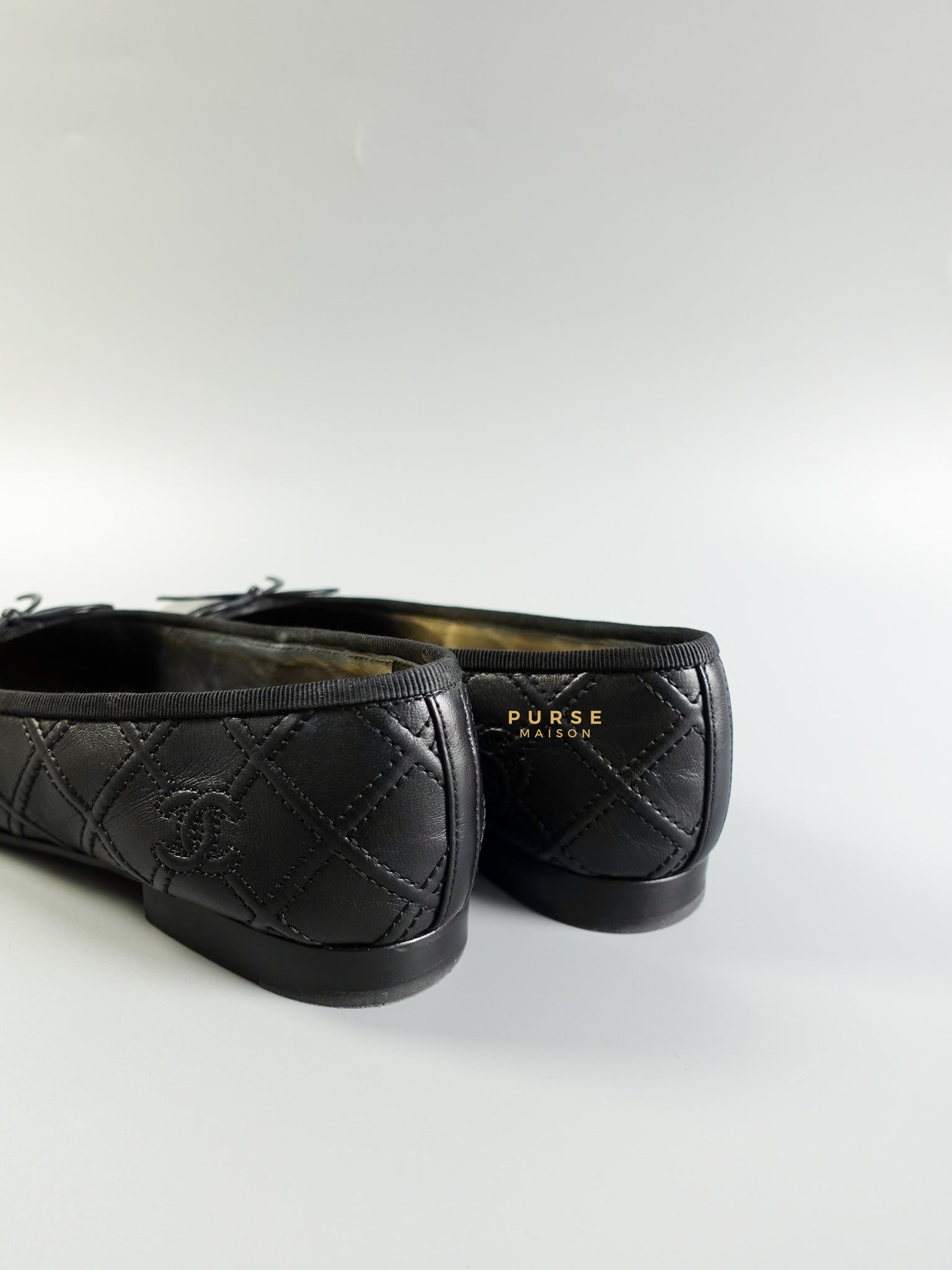 Ballerina Flats Noir Size 38 EU | Purse Maison Luxury Bags Shop