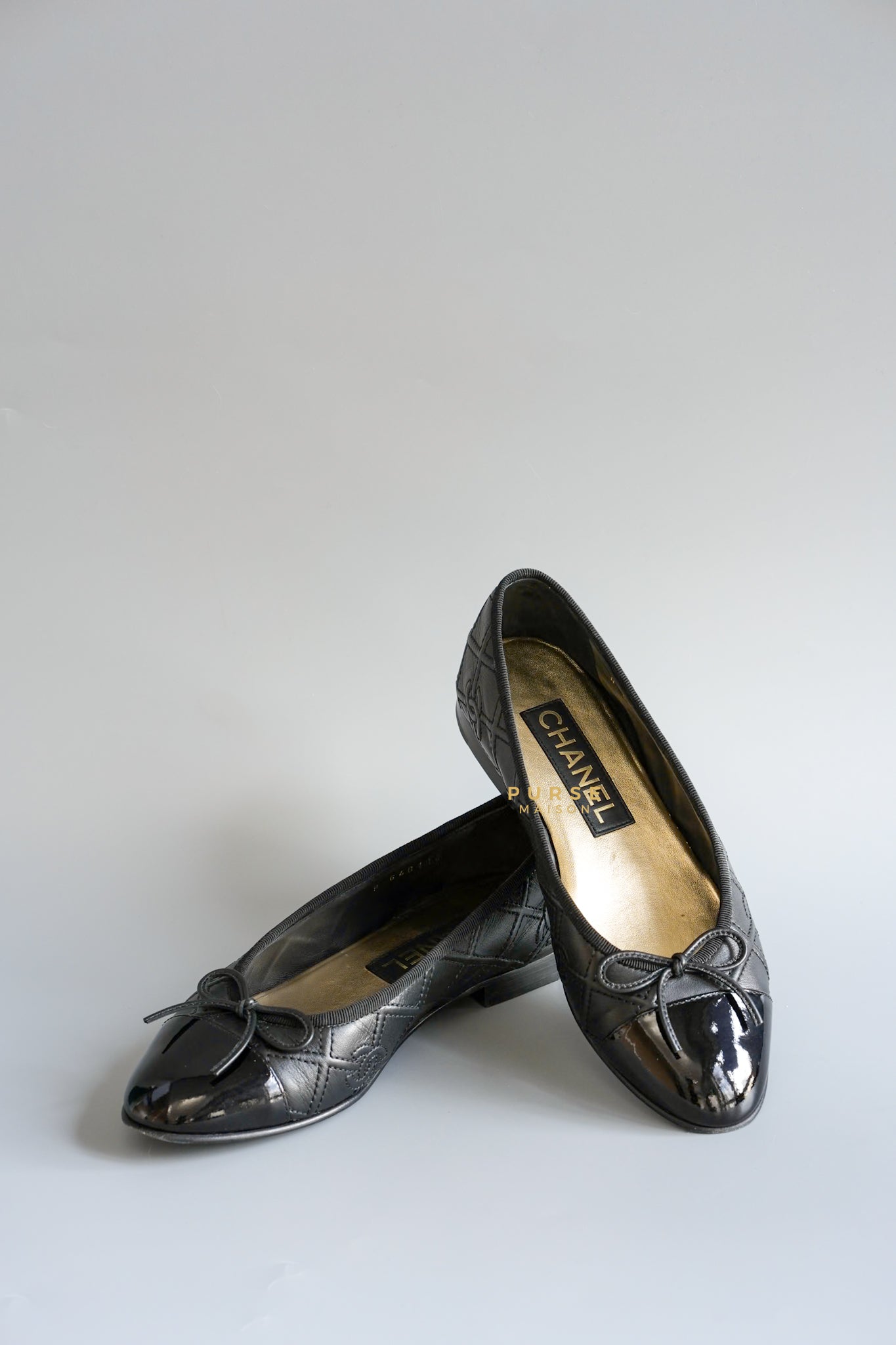 Ballerina Flats Noir Size 38 EU | Purse Maison Luxury Bags Shop