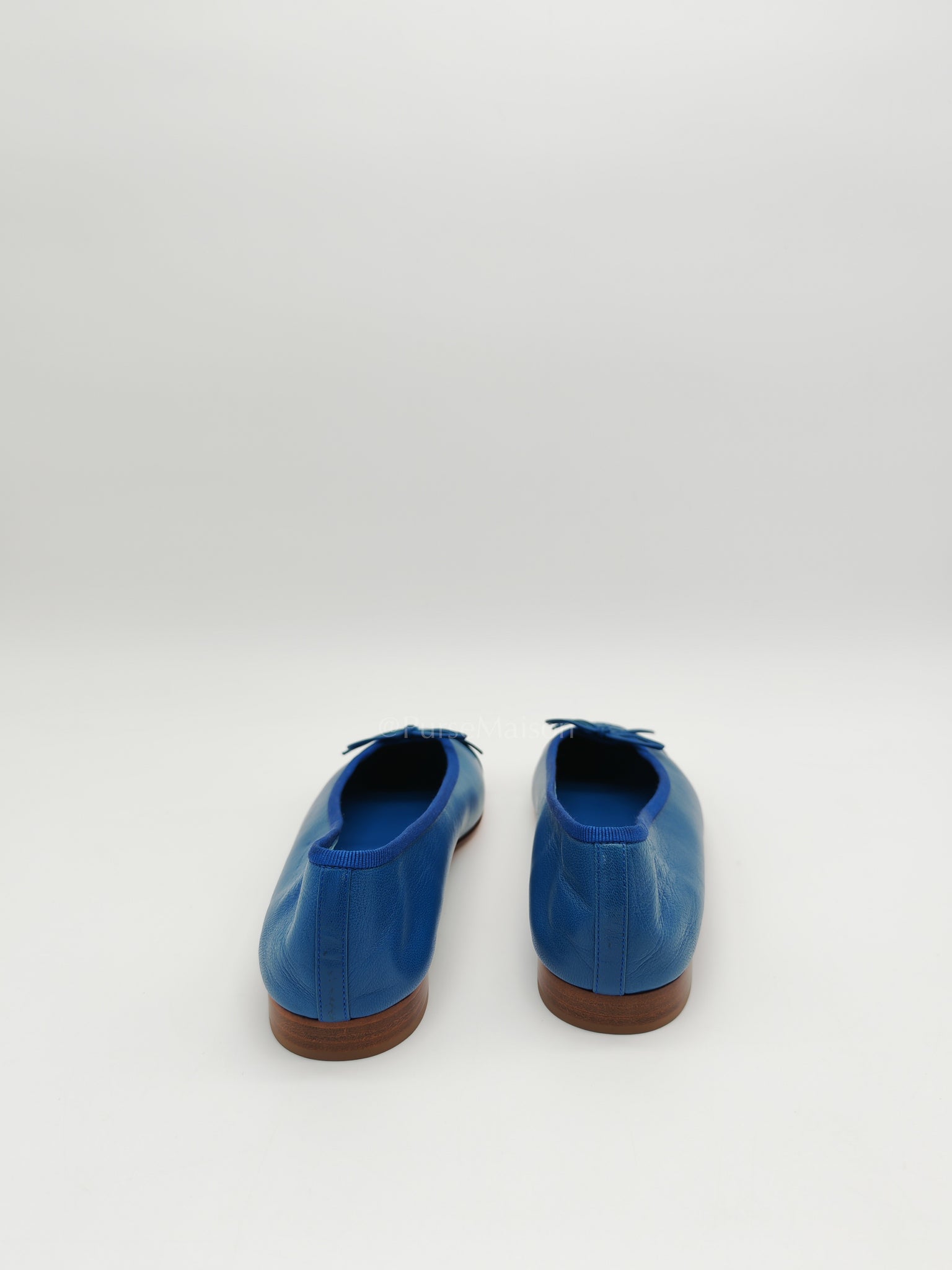Ballet Flats in Blue Lambskin Leather Size 38EU (24cm) | Purse Maison Luxury Bags Shop
