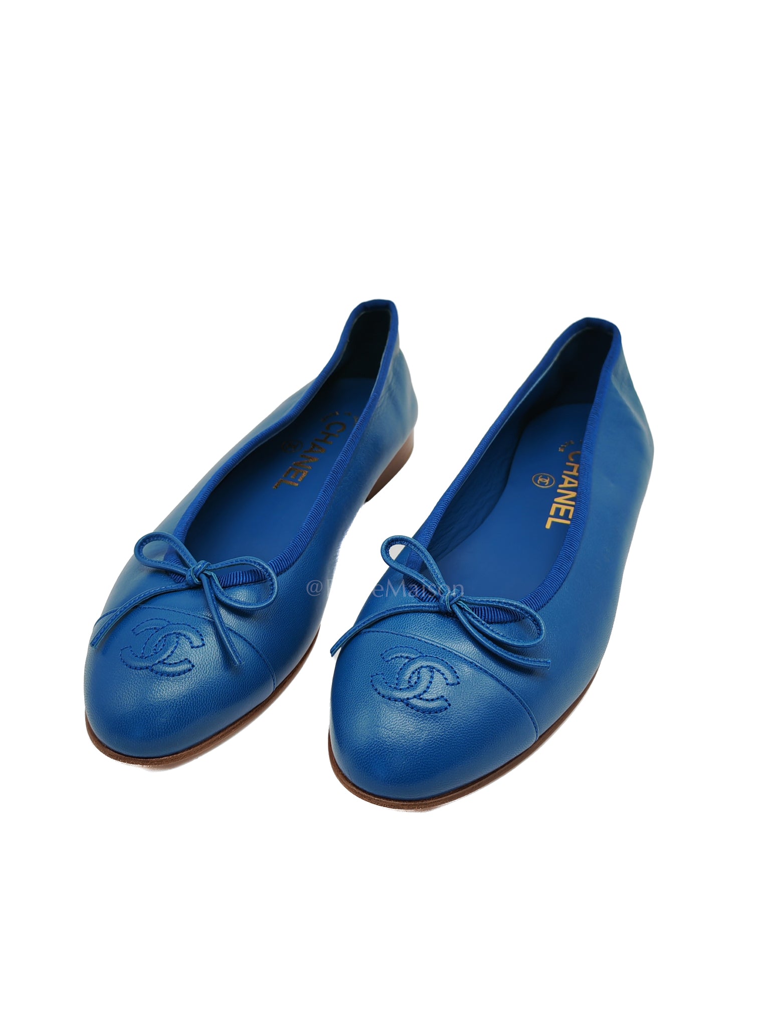 Ballet Flats in Blue Lambskin Leather Size 38EU (24cm) | Purse Maison Luxury Bags Shop