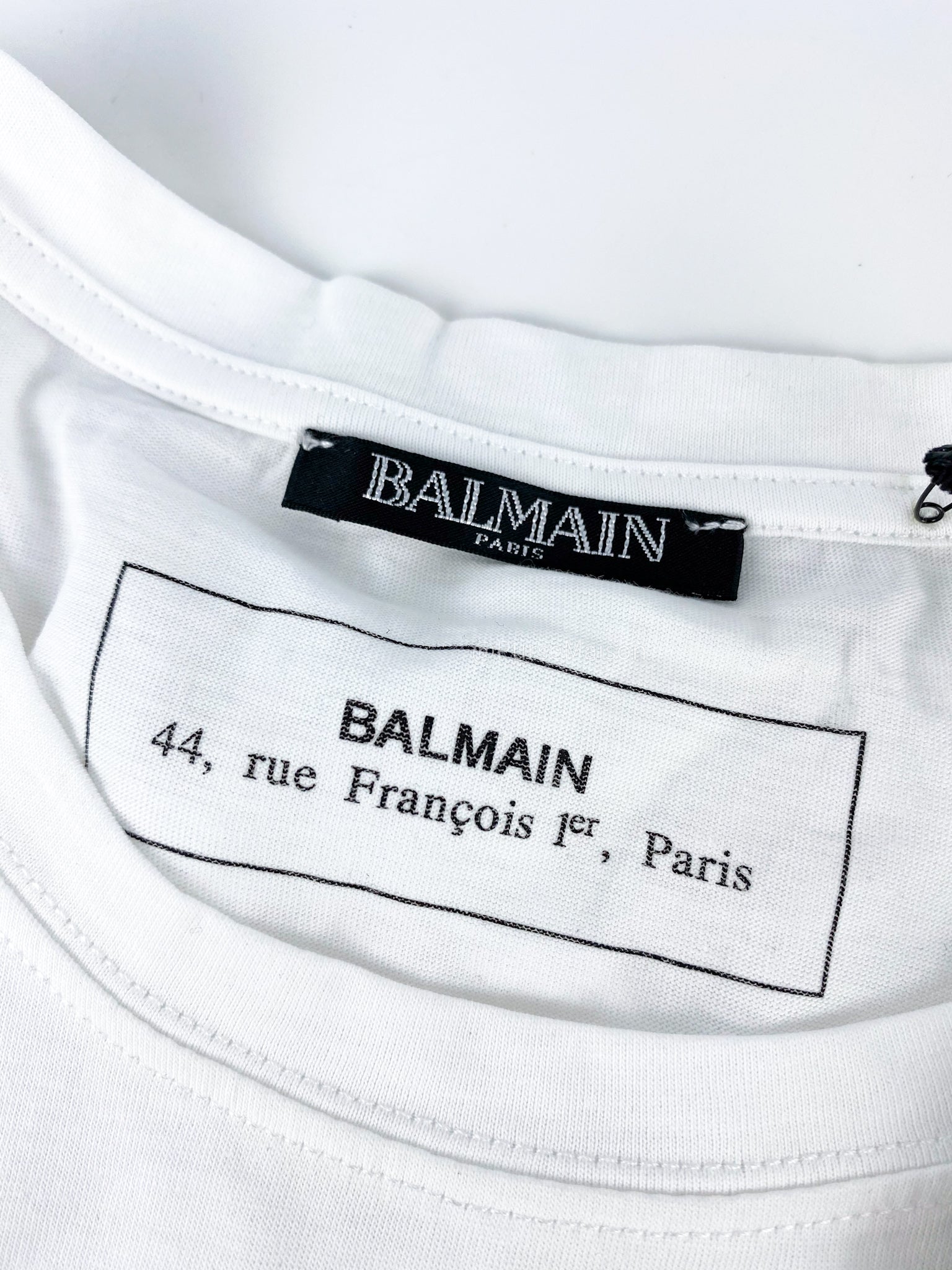 Balmain Gab Blanc (White) Shirt (Size Large)