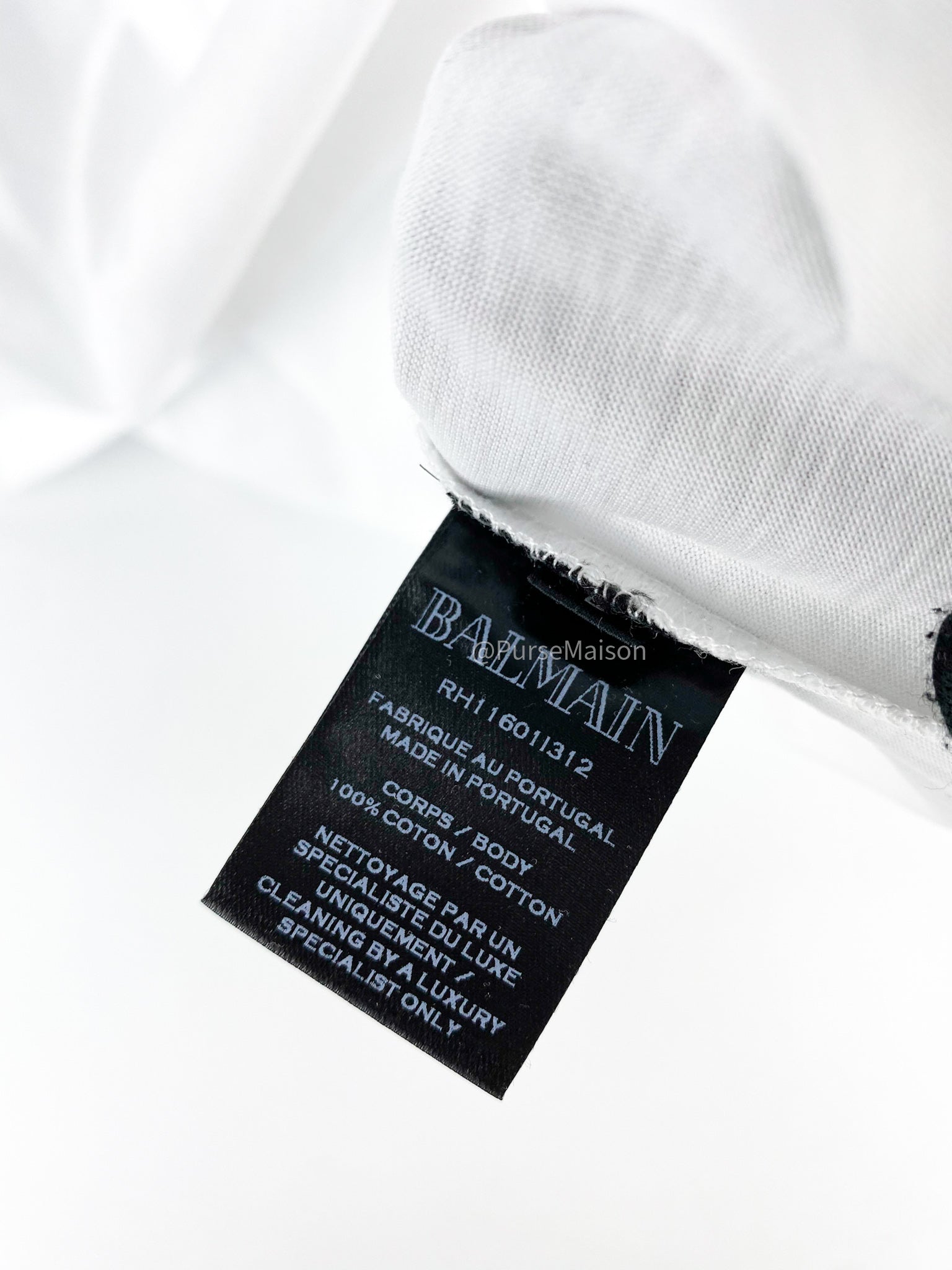 Balmain Gab Blanc (White) Shirt (Size Large)