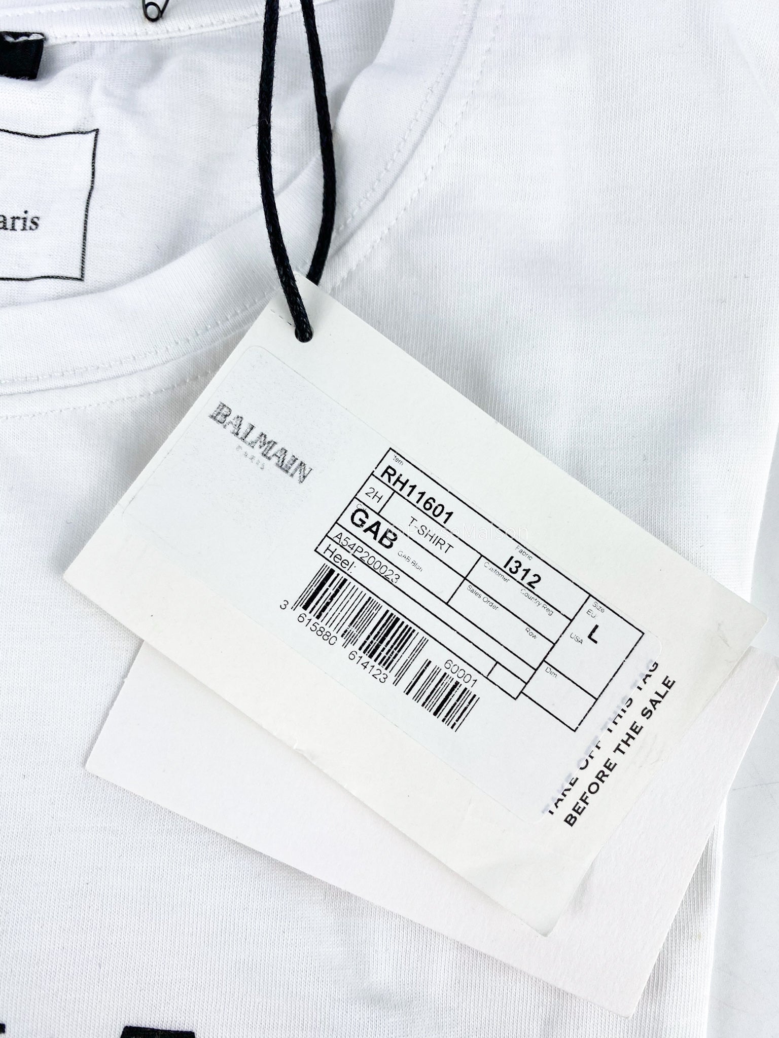 Balmain Gab Blanc (White) Shirt (Size Large)