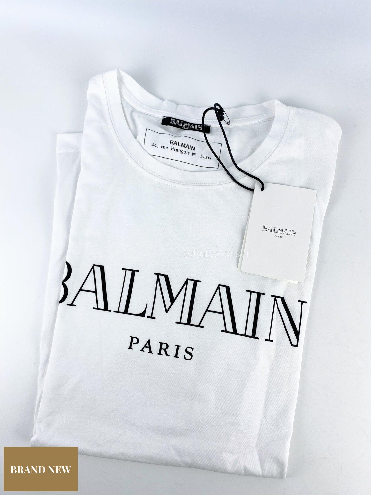 Balmain Gab Blanc (White) Shirt (Size Large)