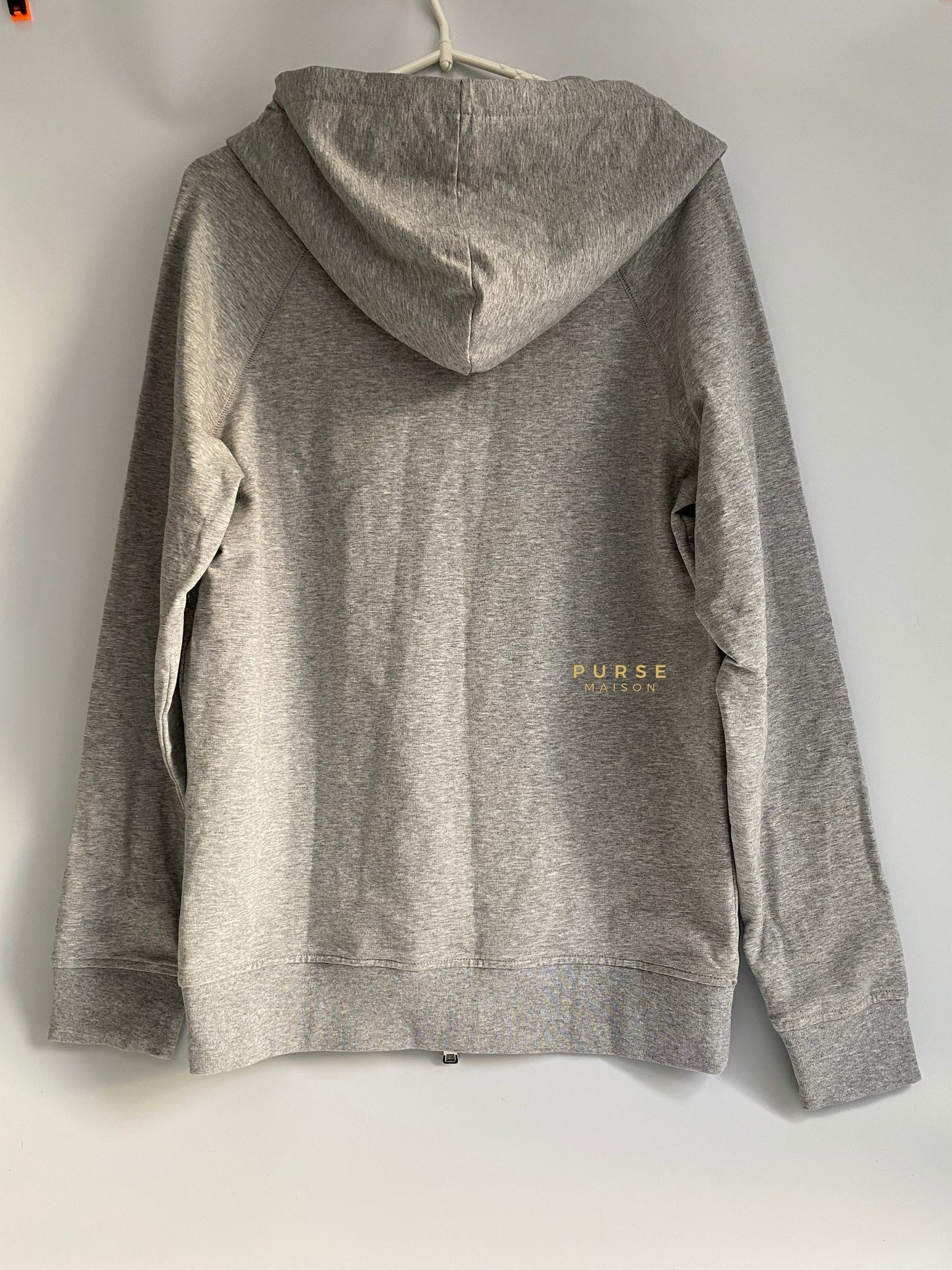 Balmain Gray Logo Cotton Hoodie (Size Extra Small)