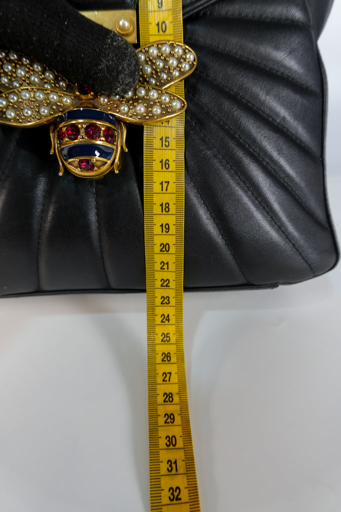Bamboo Queen Mangaret in Black Smooth Leather Backpack | Purse Maison Luxury Bags Shop